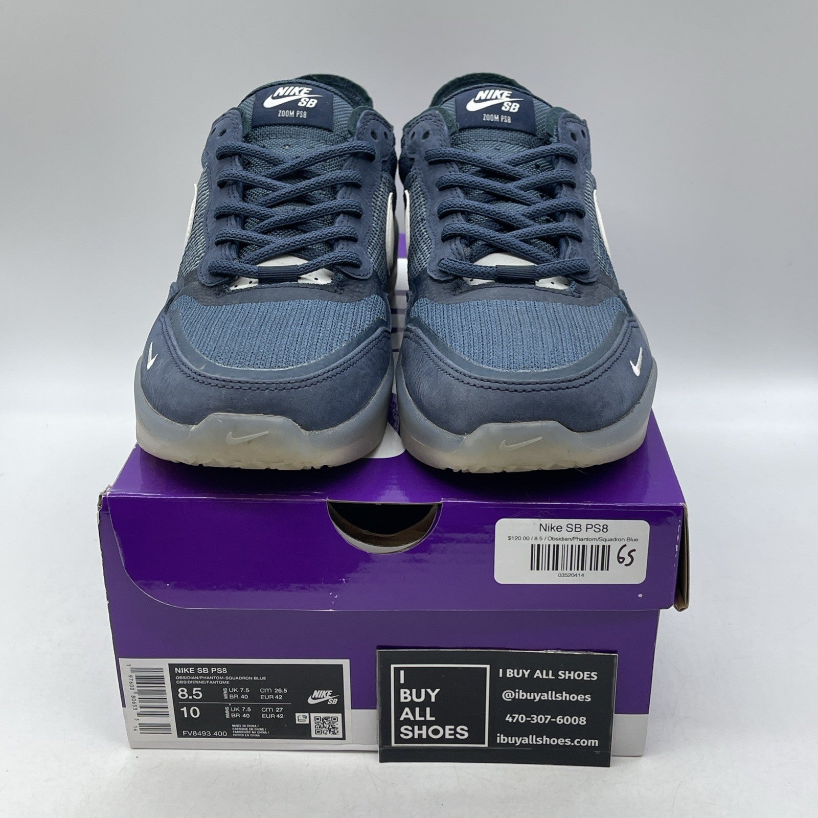 Size 8.5 - Nike PS8 SB Obsidian (FV8493-400)