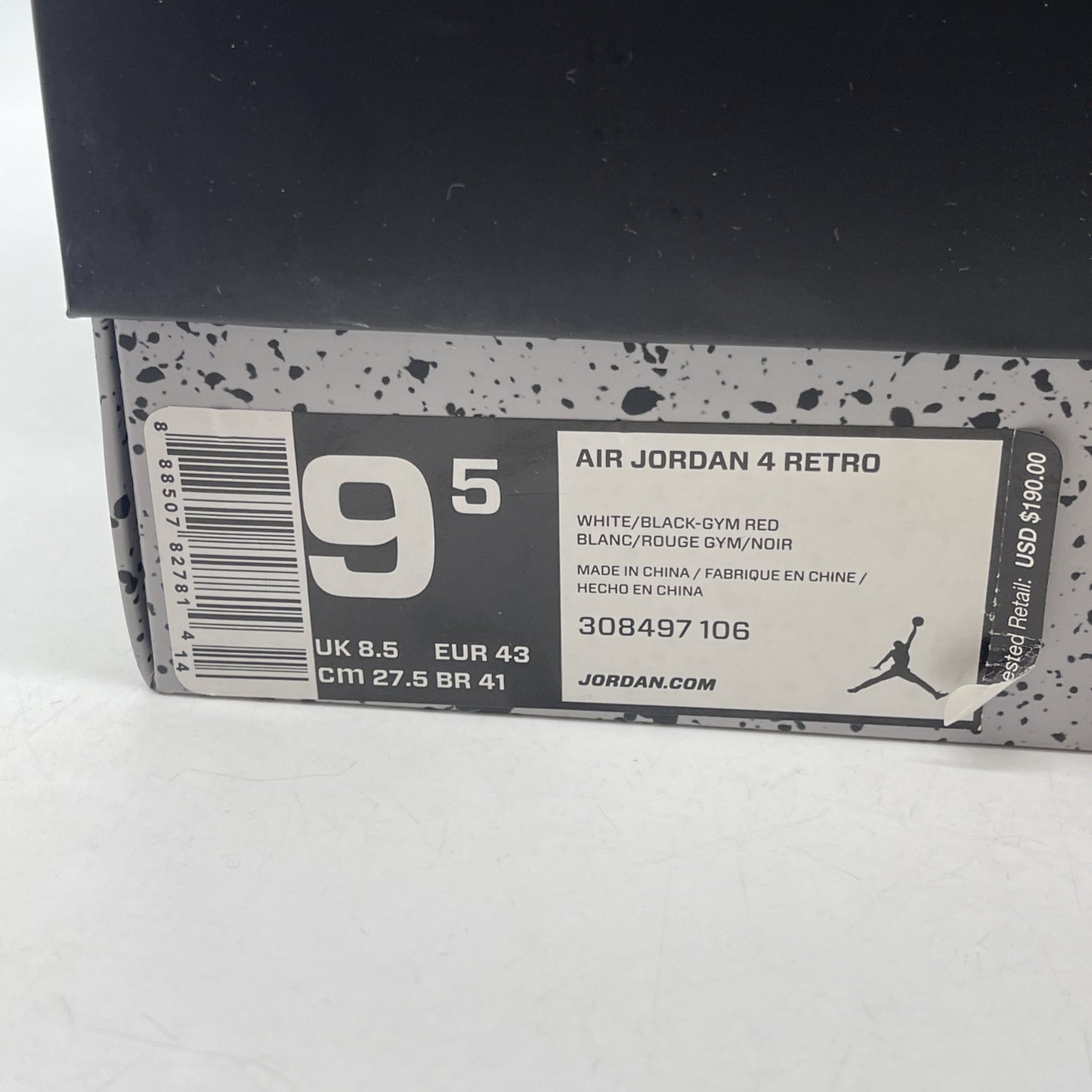 Size 9.5 - Jordan 4 Retro alternate 89 2016 White Red Leather (308497-106)