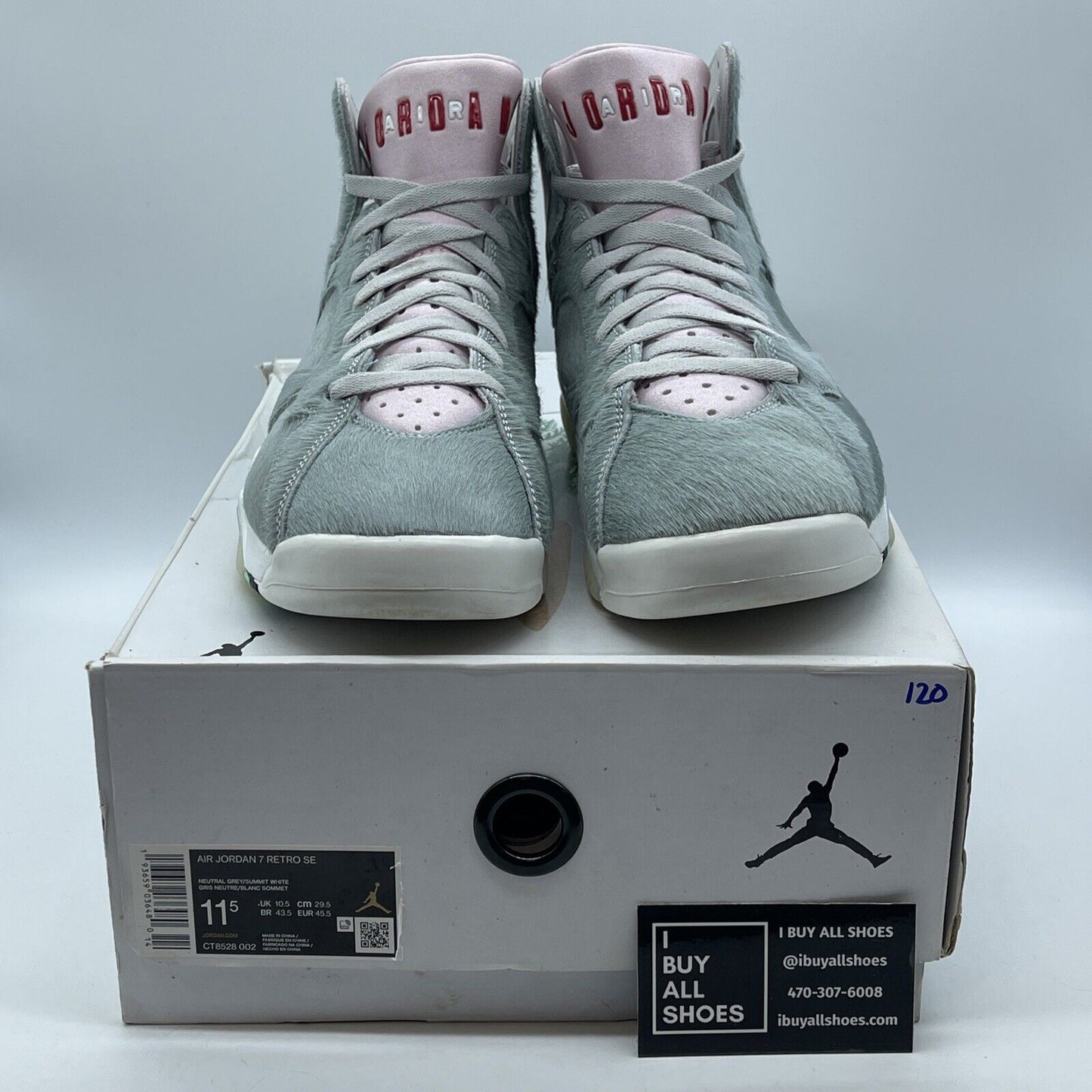 Size 11.5 - Air Jordan 7 Retro SE Hare 2.0 Grey Pink Suede Leather ( CT8528-002)