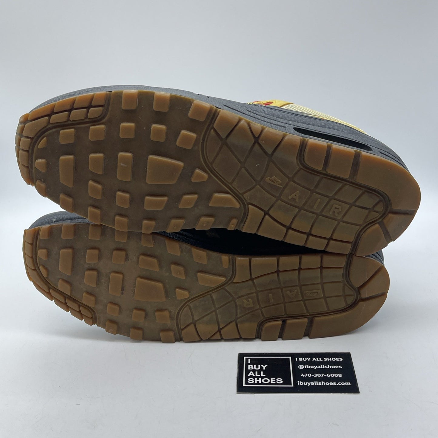 Size 10.5 - Nike Air Max 1 Supreme Tech Pack 2 Black Yellow Suede (321734-071)