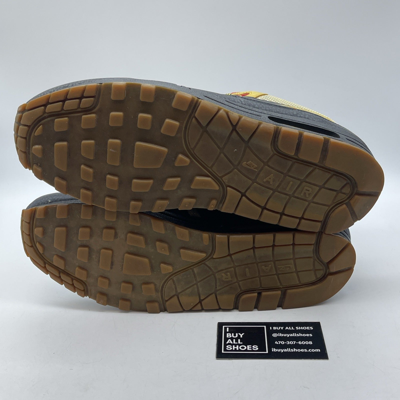 Size 10.5 - Nike Air Max 1 Supreme Tech Pack 2 Black Yellow Suede (321734-071)