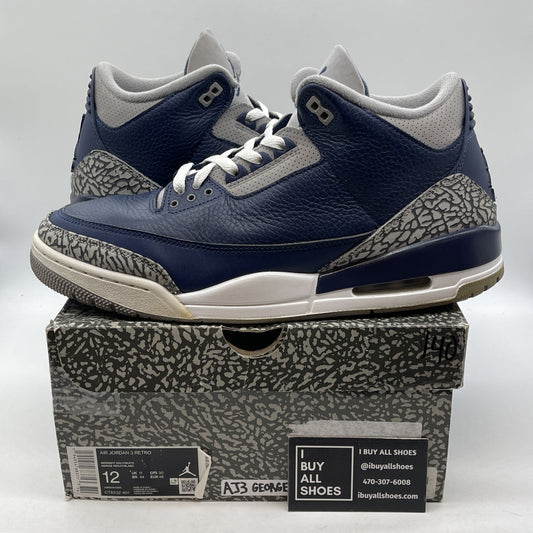 Size 12 - Jordan 3 Retro Blue Obsidian White Leather (CT8532-401)