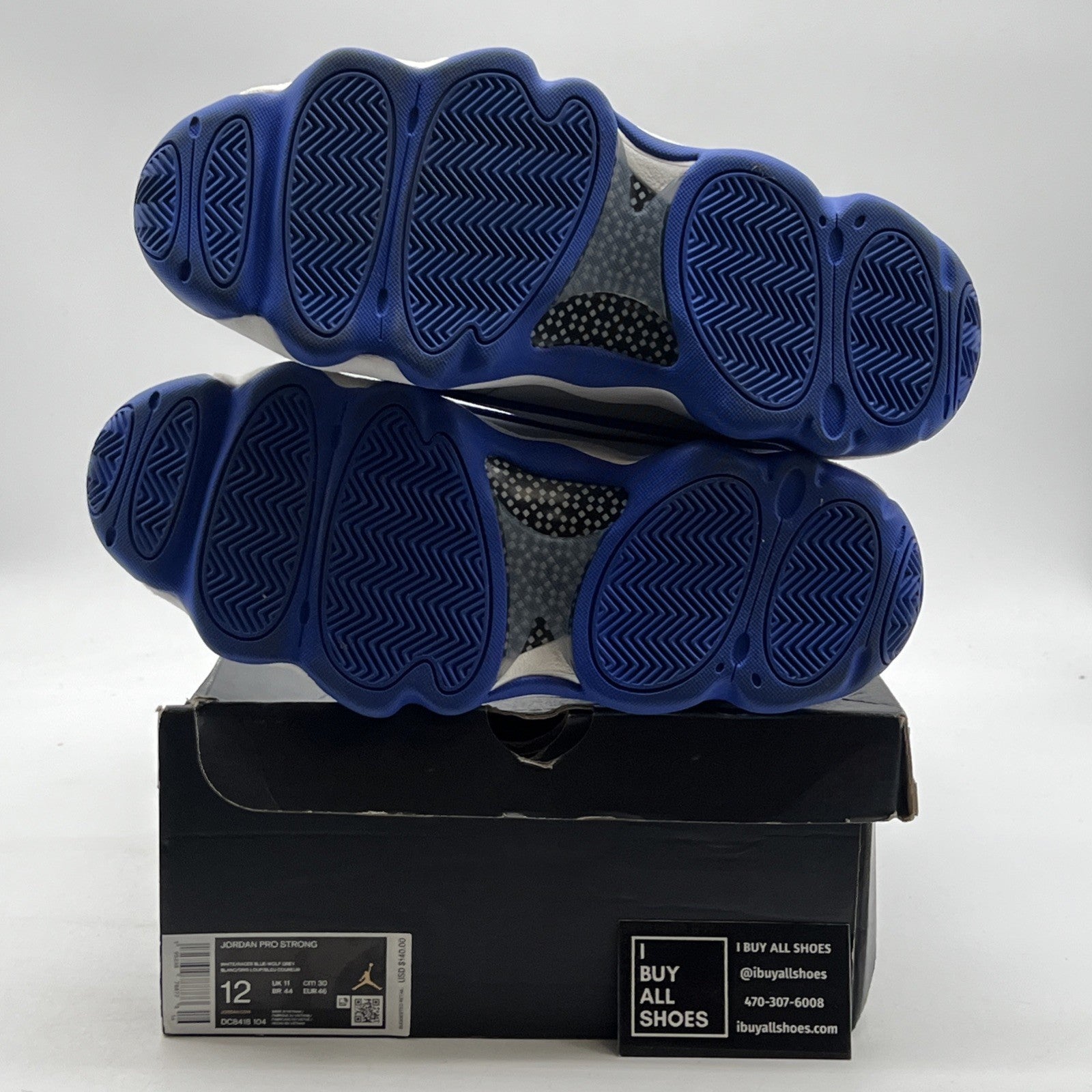 Size 12 - Jordan Pro Strong White Hyper Royal Men’s White Gray (DC8418-104)