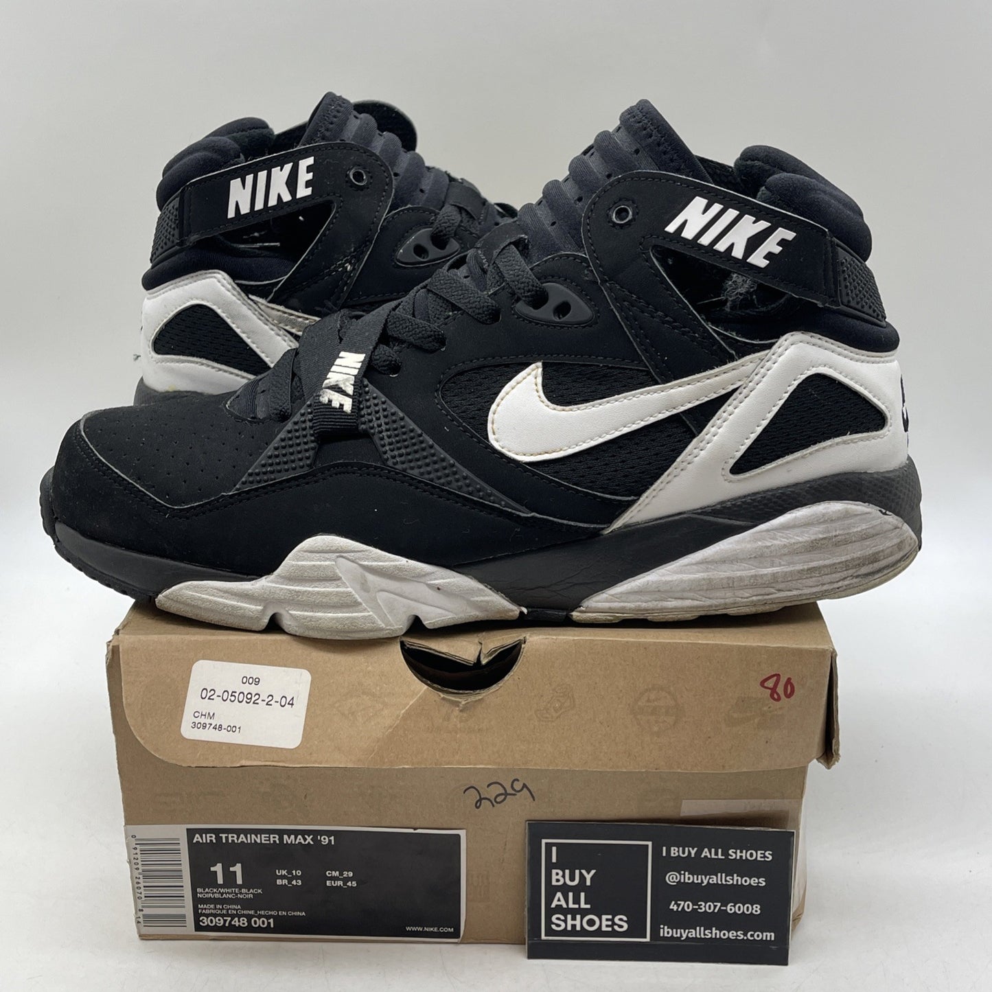 Size 11 - Nike Air Trainer Max 91 Black (309748-001)