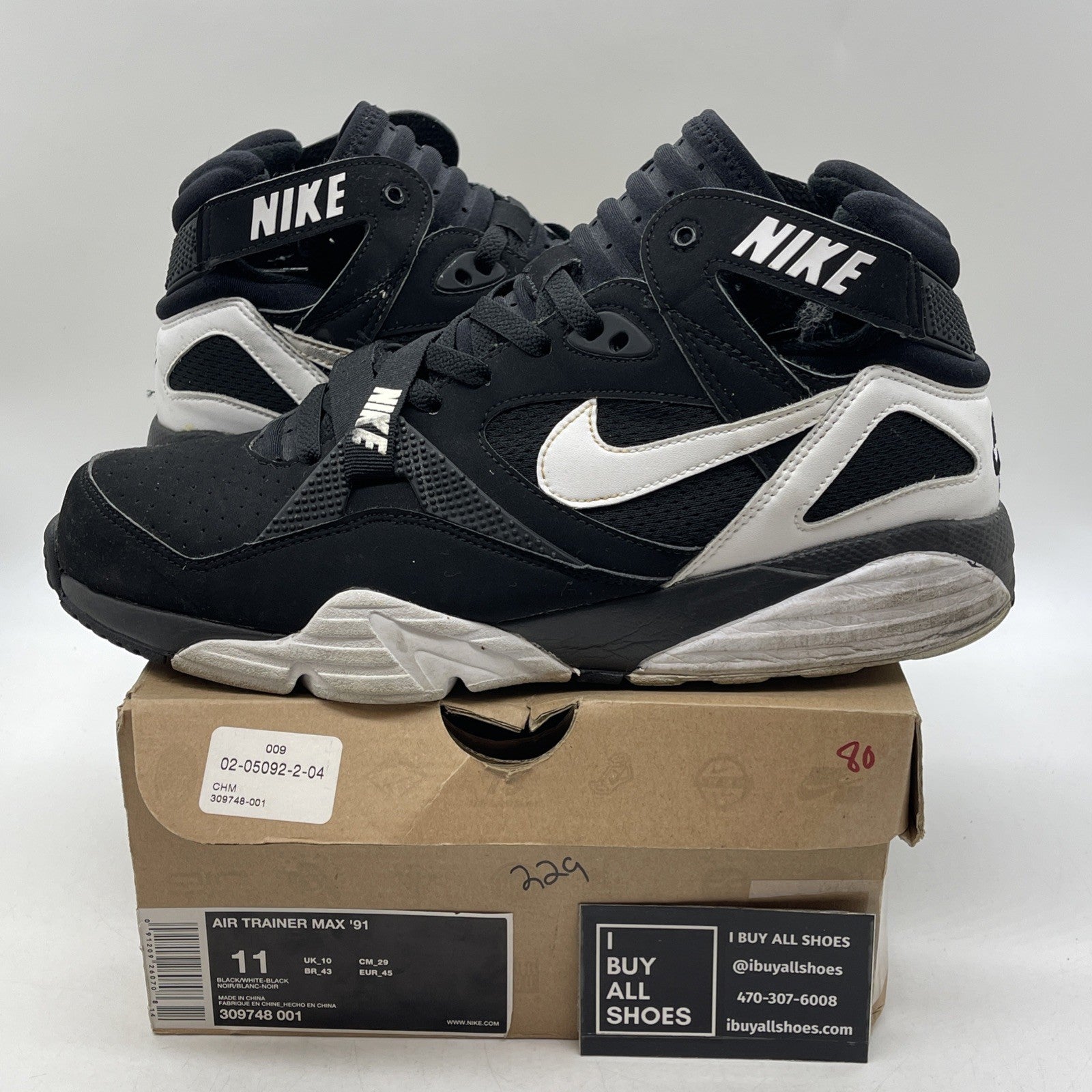 Size 11 - Nike Air Trainer Max 91 Black (309748-001)