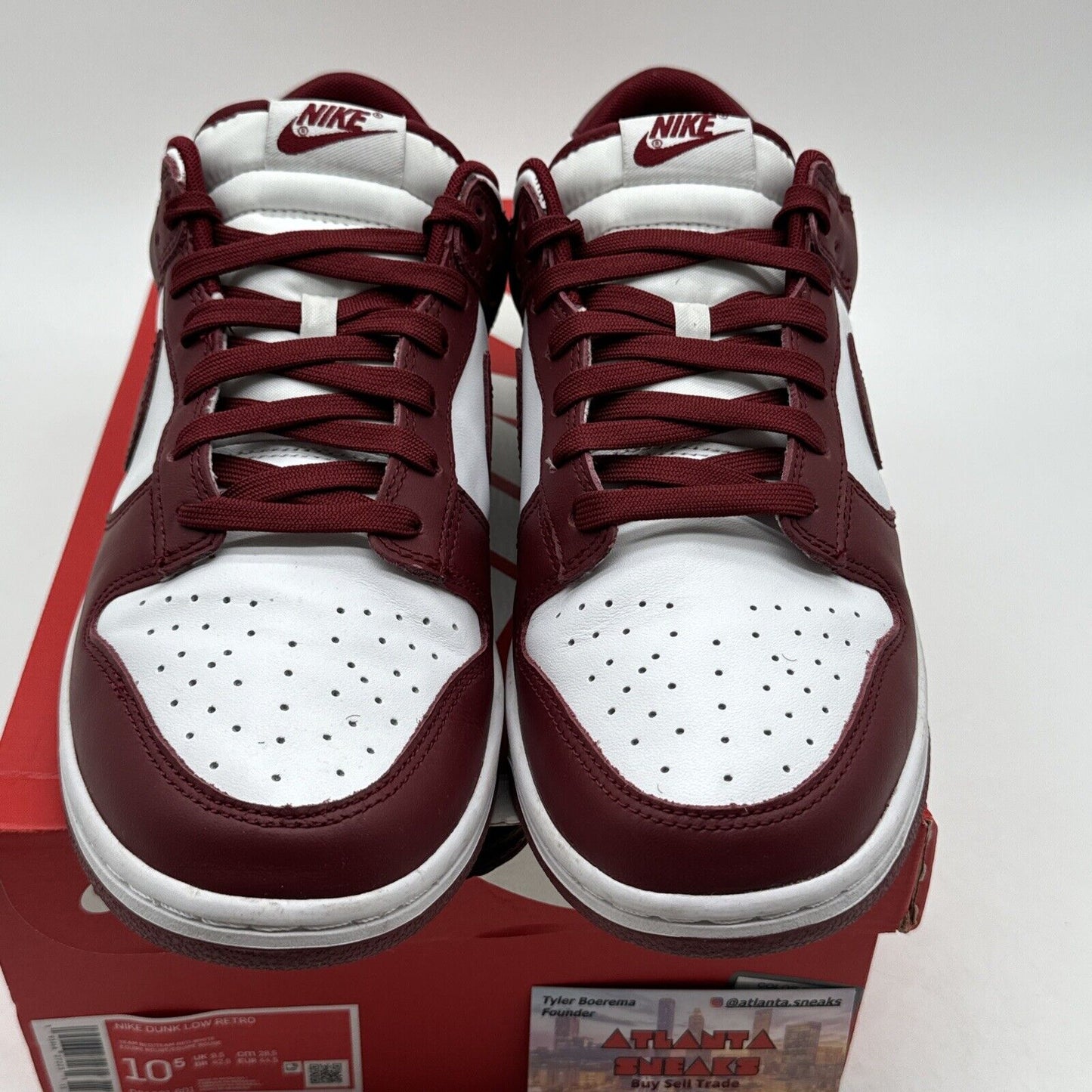 Size 10.5 - Nike Dunk Low Retro Team Red 2022 Burgundy Leather OG All