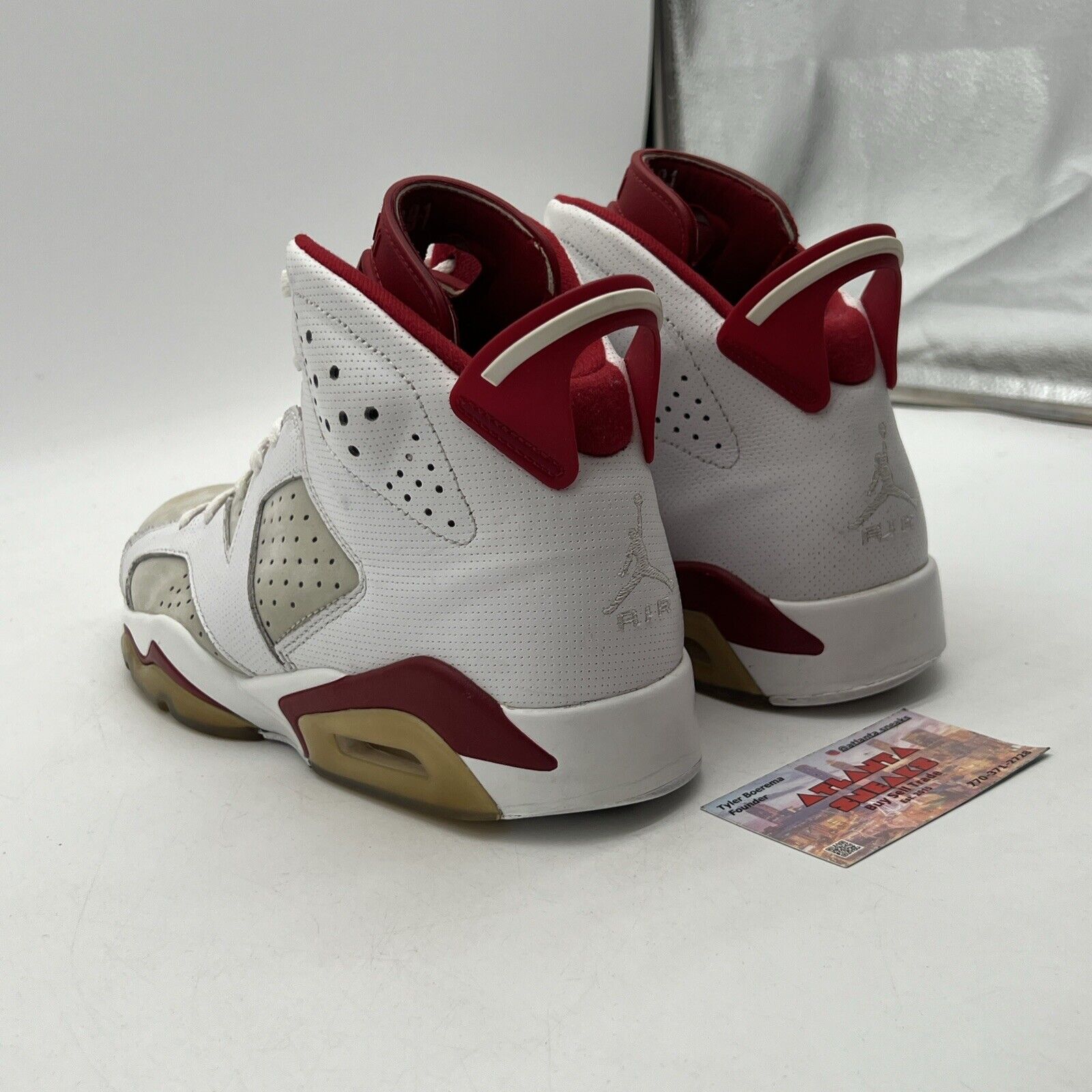 Size 9 - Air Jordan 6 Retro Alternate White Maroon Leather Suede (384664-113)