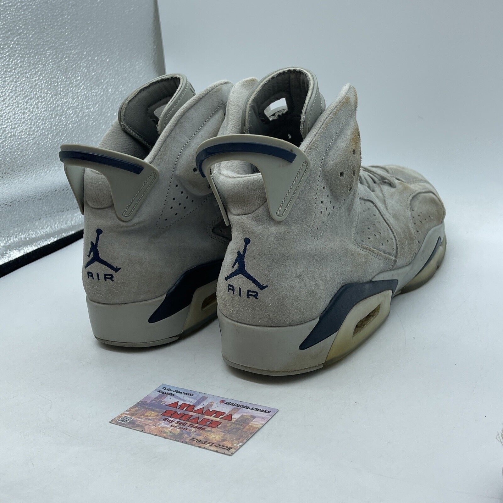 Size 13 - Jordan 6 Retro Mid Georgetown Grey Suede Blue Leather (CT8529-012)