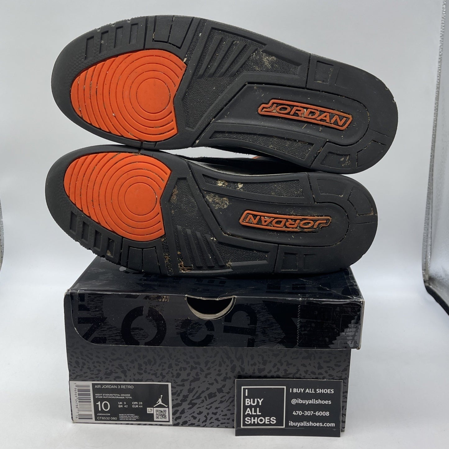 Size 10 - Jordan 3 Retro 2023 Mid Fear Black Grey Suede (CT8532-080)