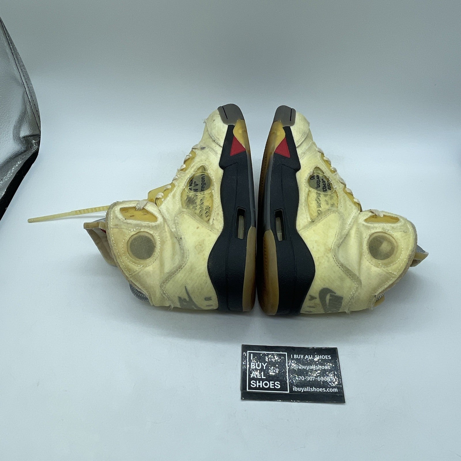 Size 5.5 - Jordan 5 SP x Off-White Mid Sail Red Black Suede (DH8565-100)