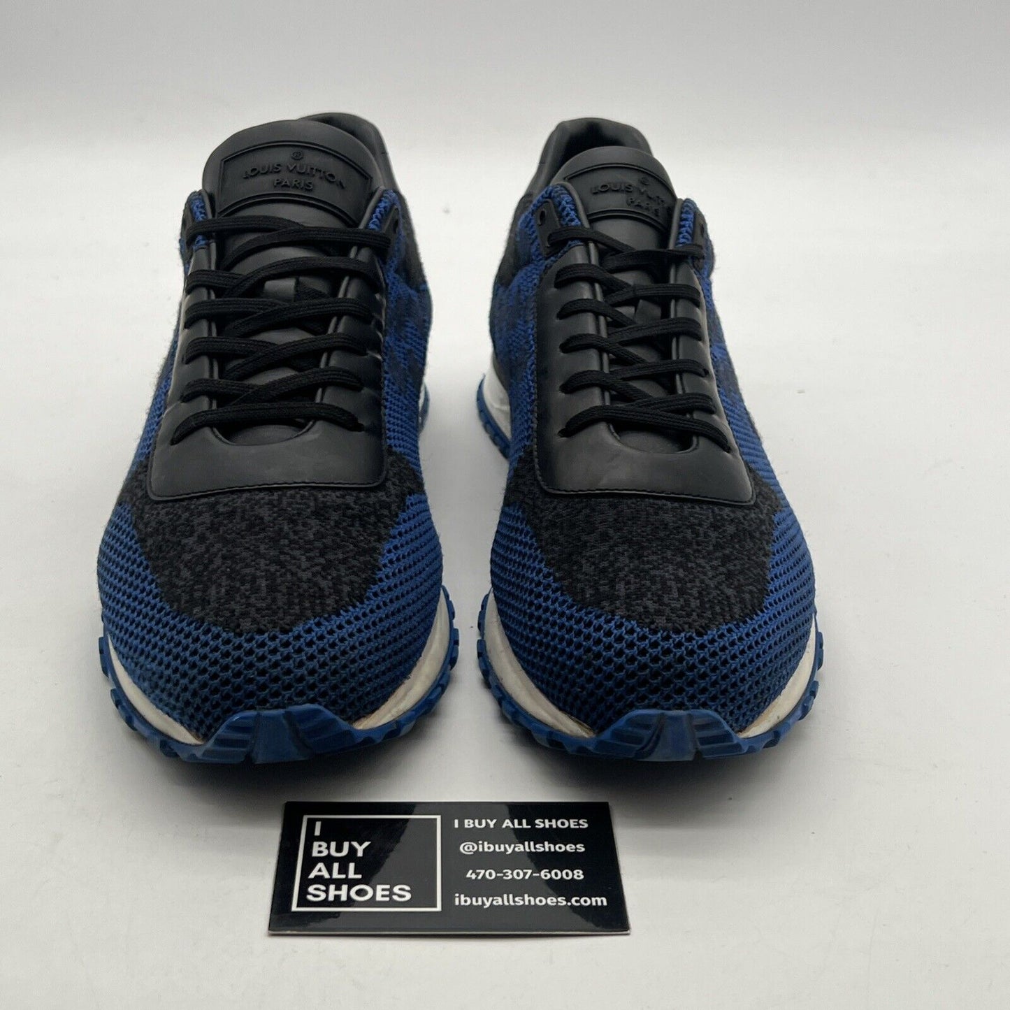 Size 12.5 - Louis Vuitton Run Away Sneakers Blue Mesh Leather