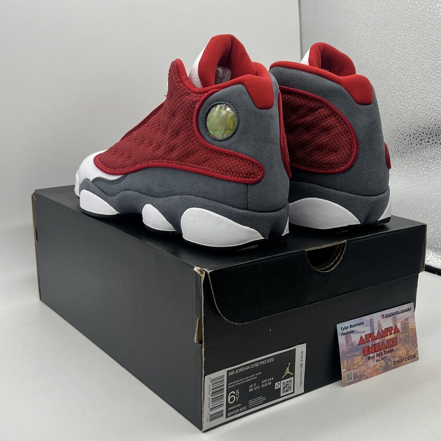 Nike Air Jordan 13 Size US 6.5Y Retro Red Flint Grey Leather  (884129-600)