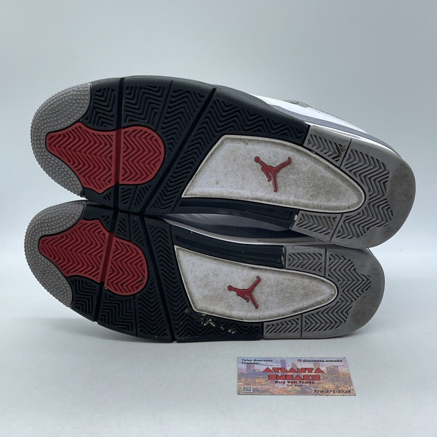 Size 12 - Jordan 4 Retro Cement Grey Black White Leather (308497-103)