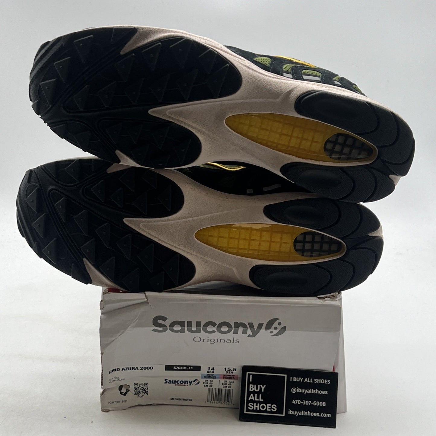 Size 14 - Saucony Grid Azura 2000 Black Yellow (S70491-11)