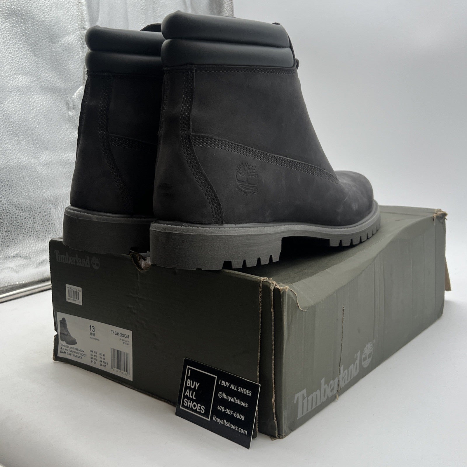 Size 13 - Timberland 6 Inch Premium Dark Gray/Black Mens Boot (TB-0A10IS-C64)