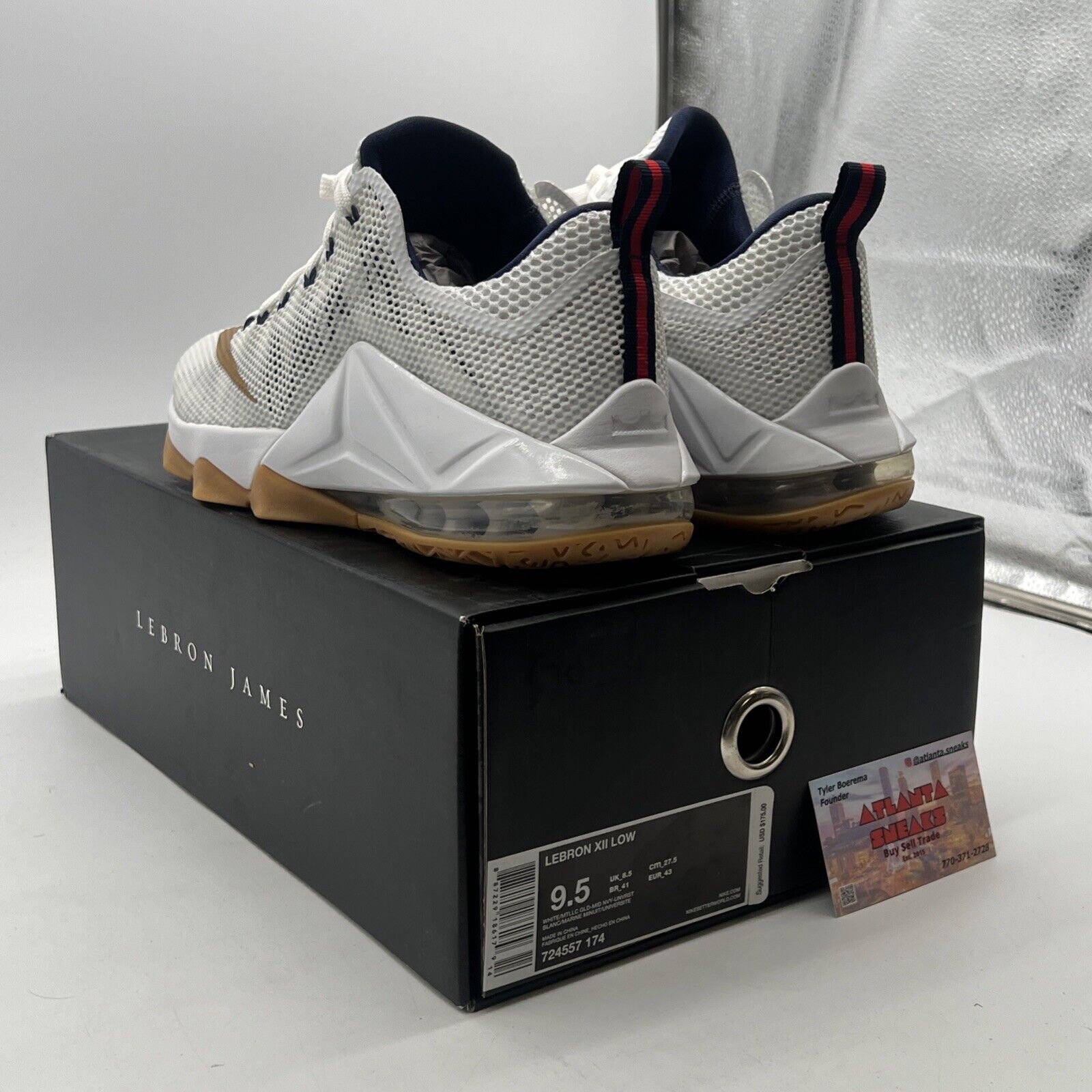 Size 9.5 - Nike LeBron 12 Low USA (724557-174)