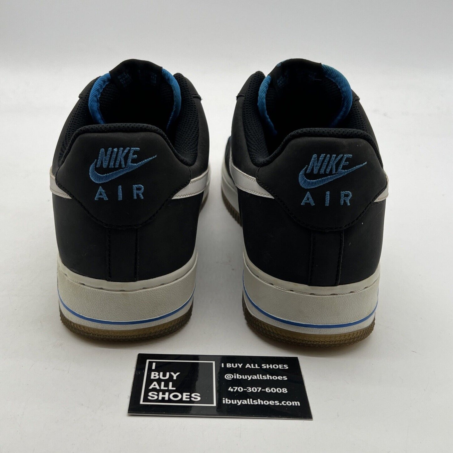 Size 12 - Nike Air Force 1 Black Light Photo Blue (488298-049)