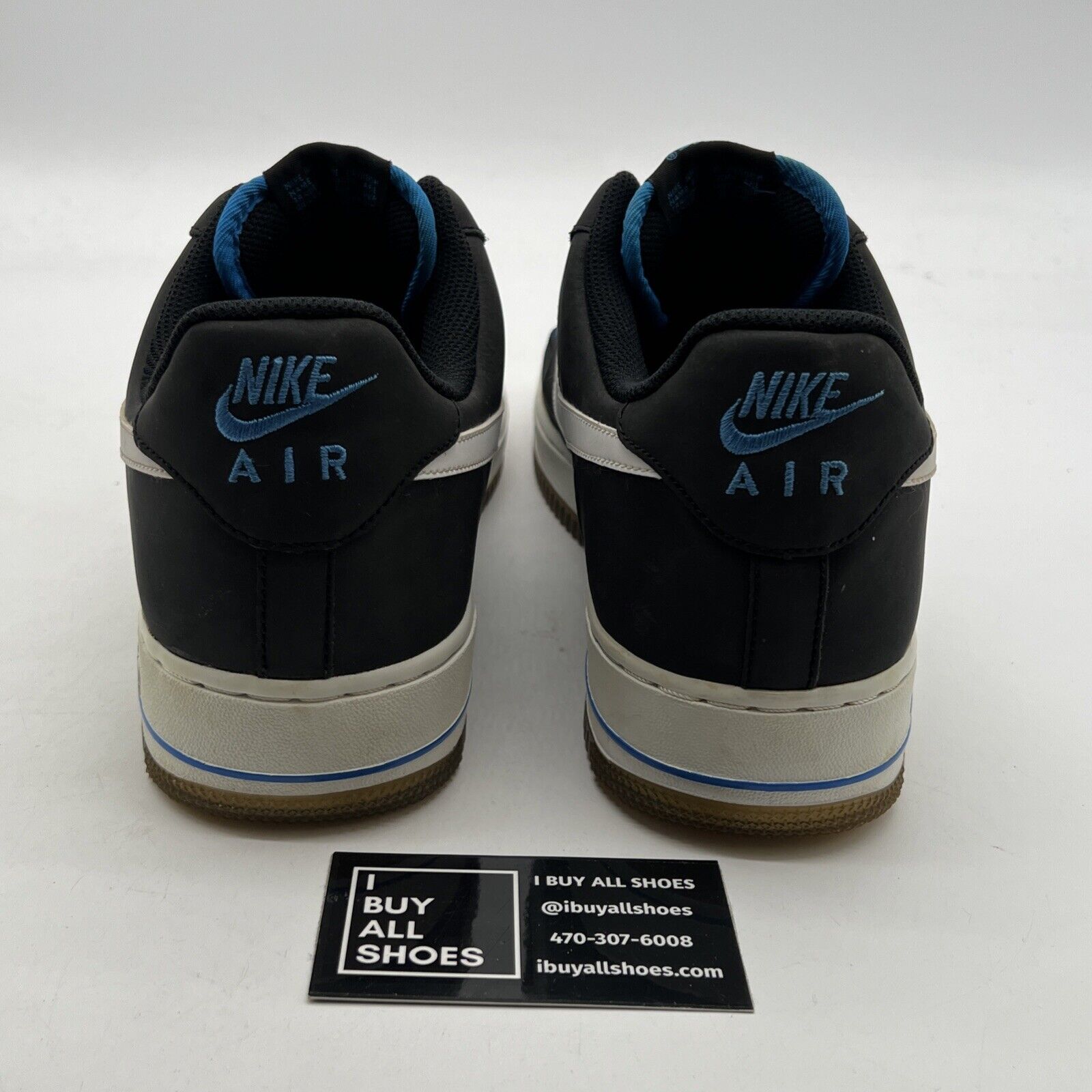 Size 12 - Nike Air Force 1 Black Light Photo Blue (488298-049)