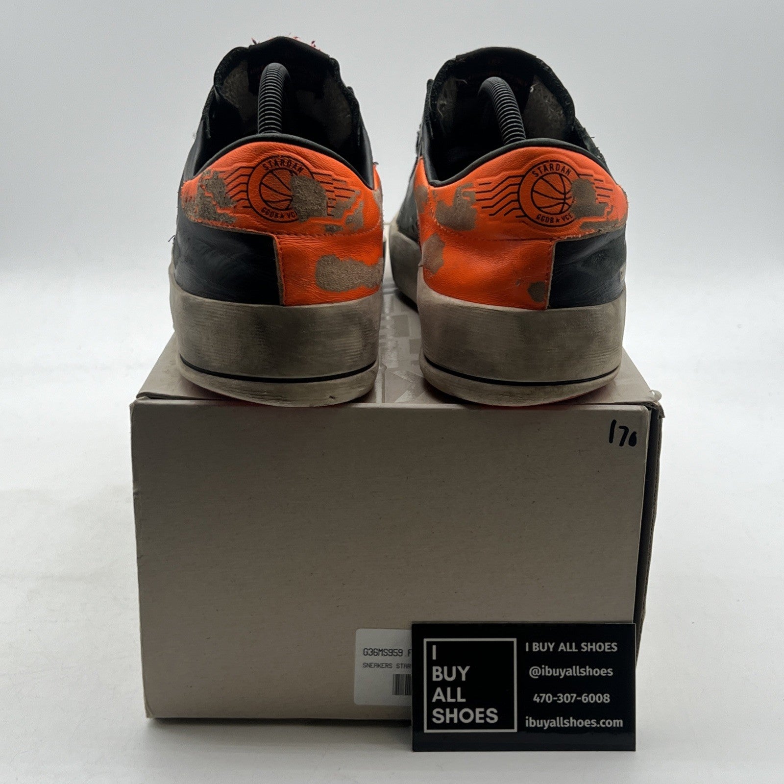 Size 42 - Golden Goose Men Stardan Under Net Star Black/Orange (G36MS959.F4)