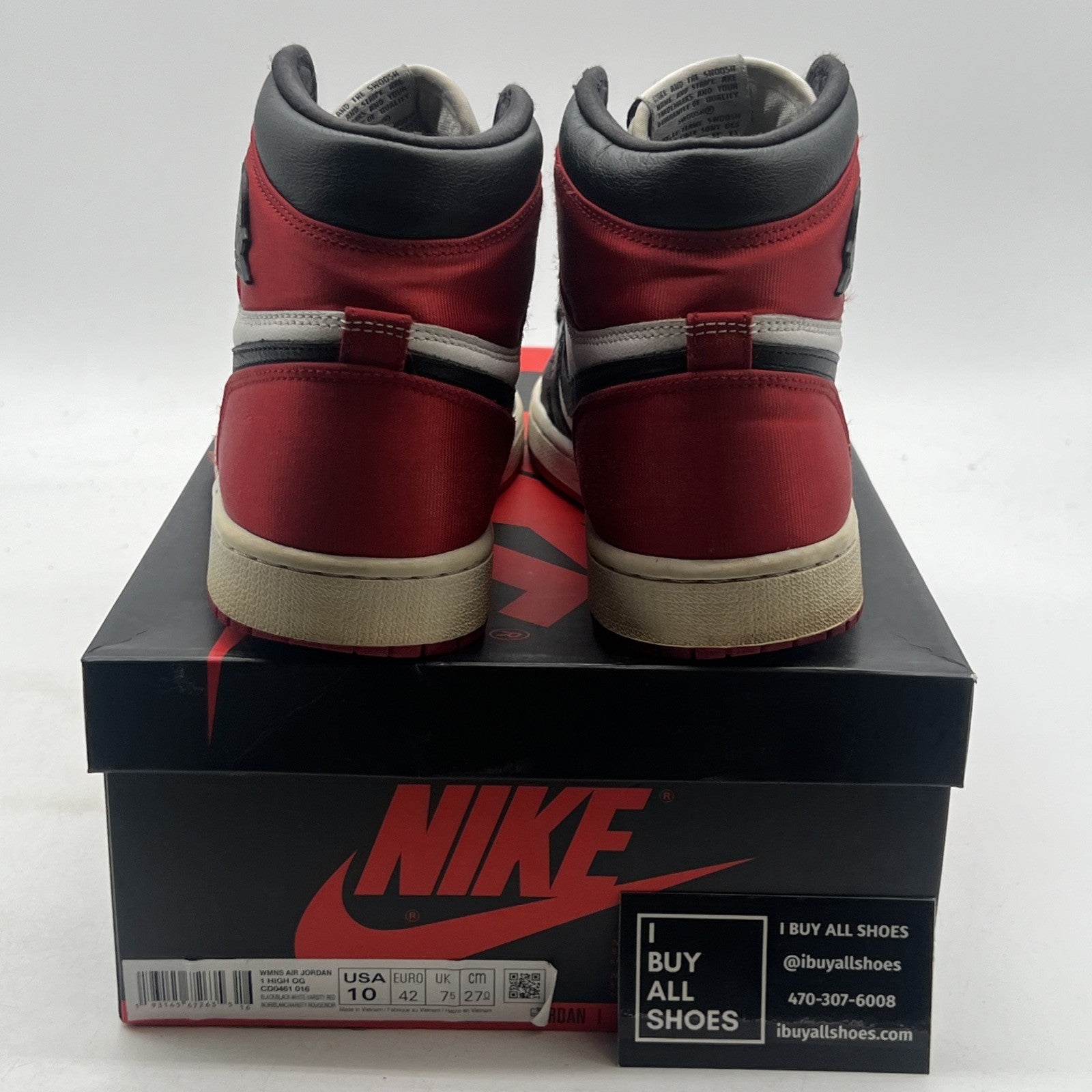 Size 10W - Air Jordan 1 Satin Black Toe W (CD0461-016)