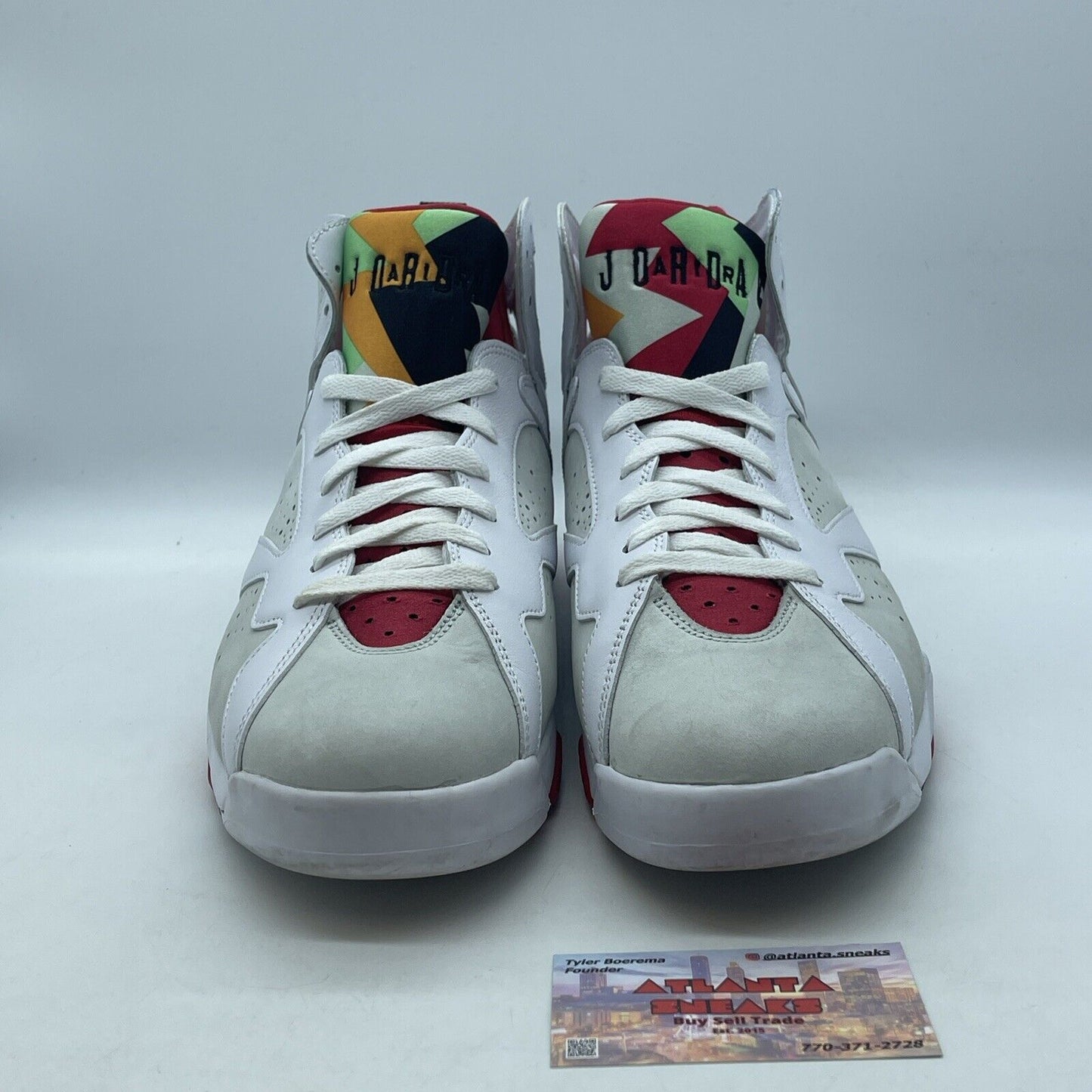 Size 11 - Air Jordan 7 Retro 2015 Hare White Red Purple Green (304775-125)