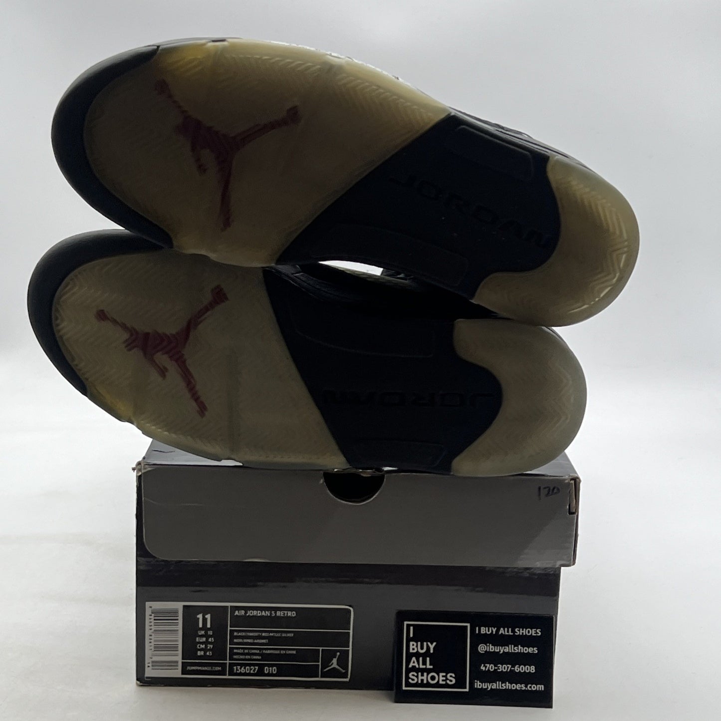 Size 11 - Air Jordan 5 Retro 2011 Black Metallic (136027-010)