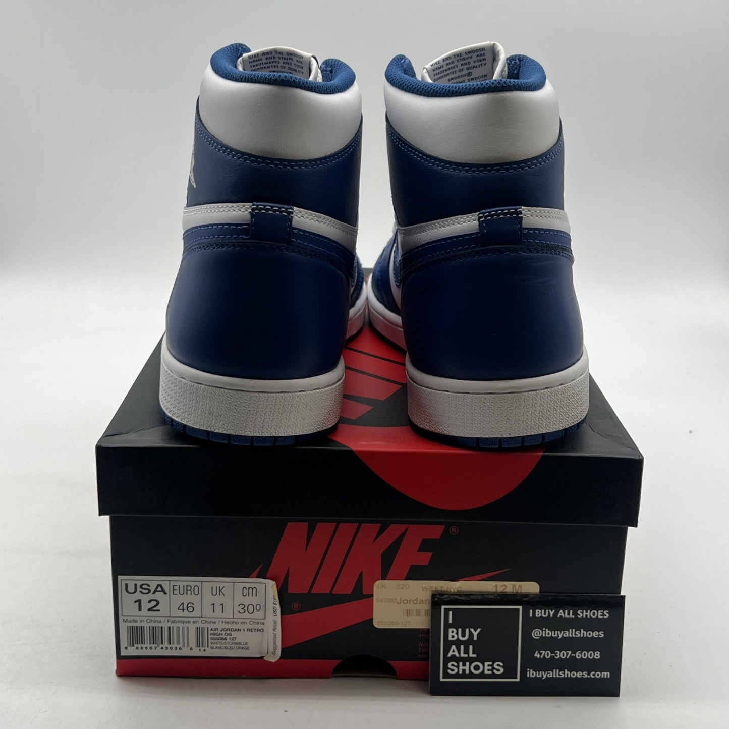 Size 12 - Air Jordan 1 Retro High OG Storm Blue 2016 (555088-127)