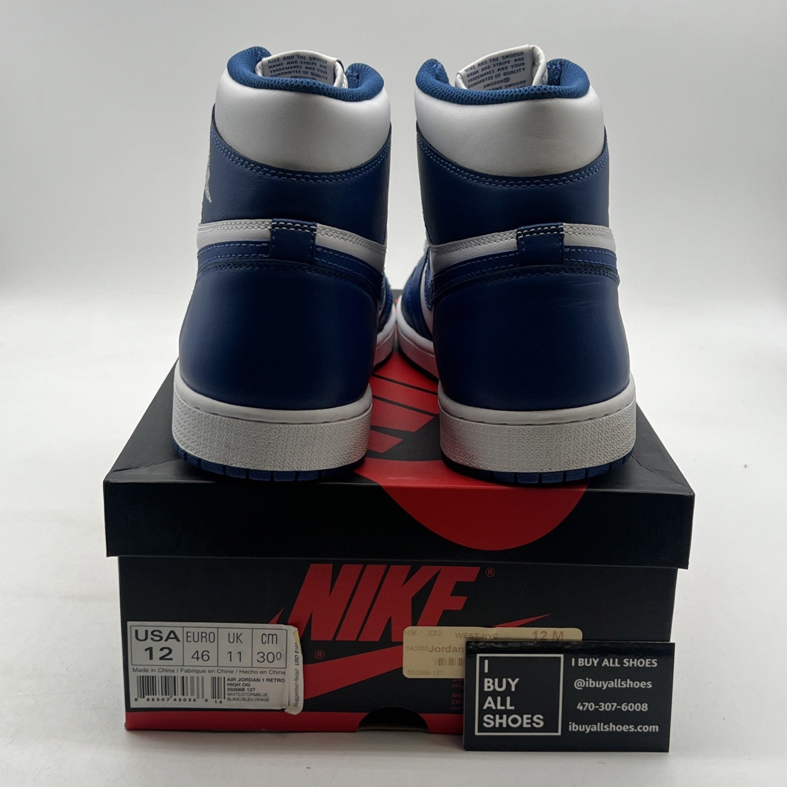 Size 12 - Air Jordan 1 Retro High OG Storm Blue 2016 (555088-127)