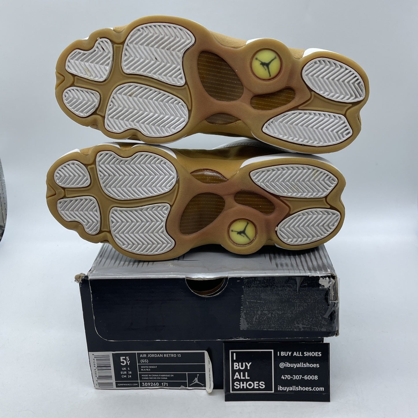 Size 5.5Y (GS) - Jordan 13 Retro Mid Wheat Brown Suede (309260-171)