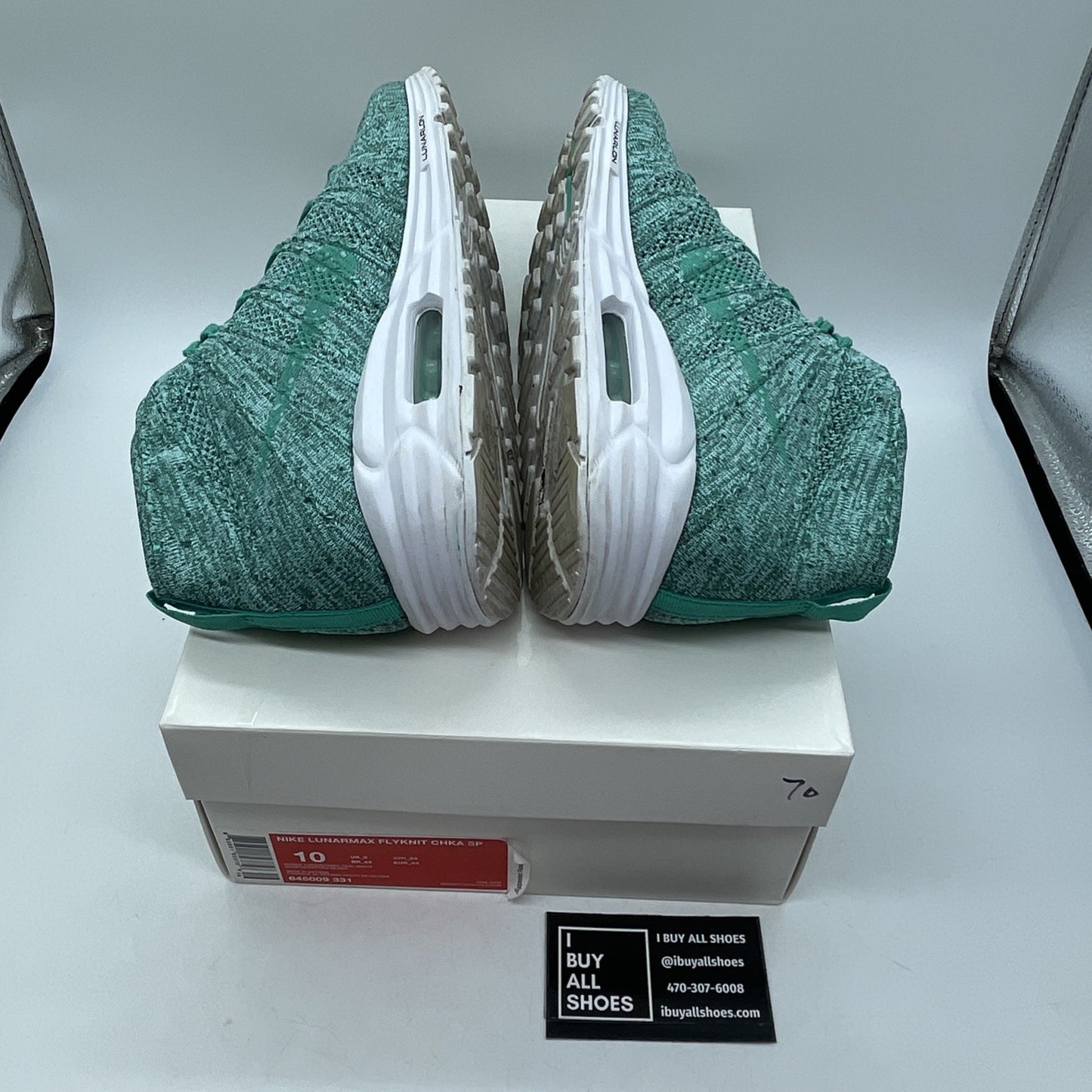 Size 10 - Nike Lunar Max Flyknit Chukka SP Blue White Suede (645009-331)