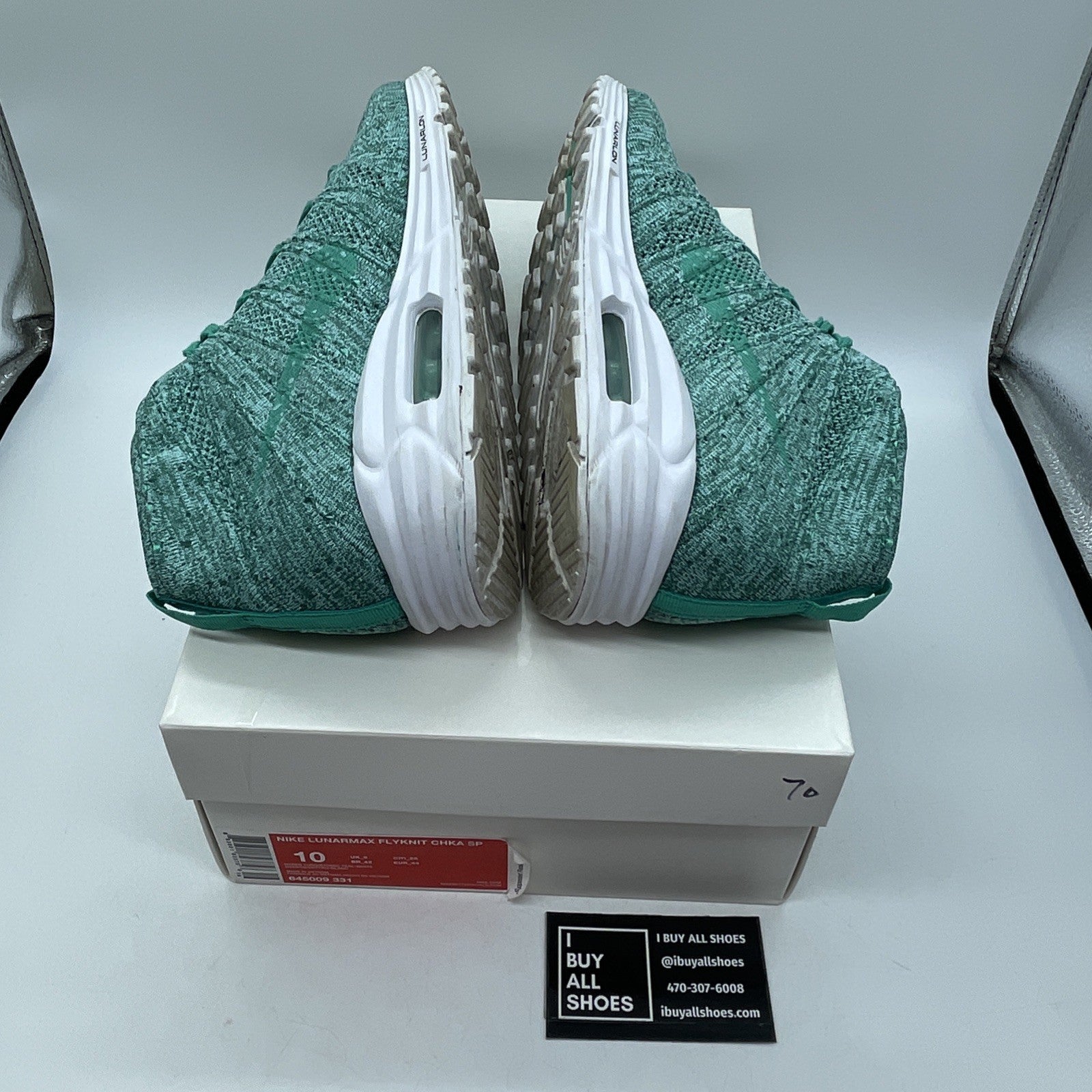 Size 10 - Nike Lunar Max Flyknit Chukka SP Blue White Suede (645009-331)