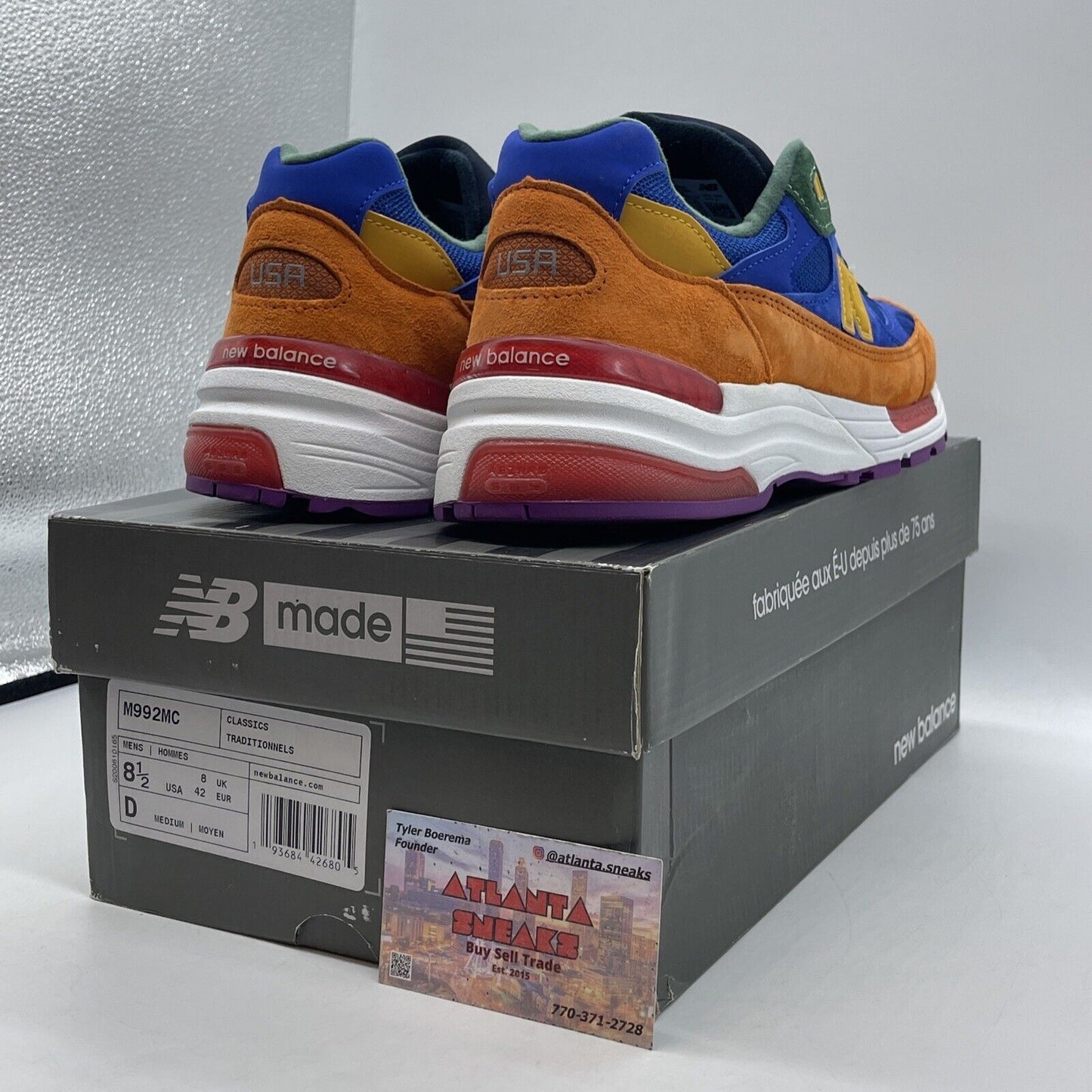 Size 8.5 - New Balance 992 Made in USA Multi-Color Suede Leather (M992MC)