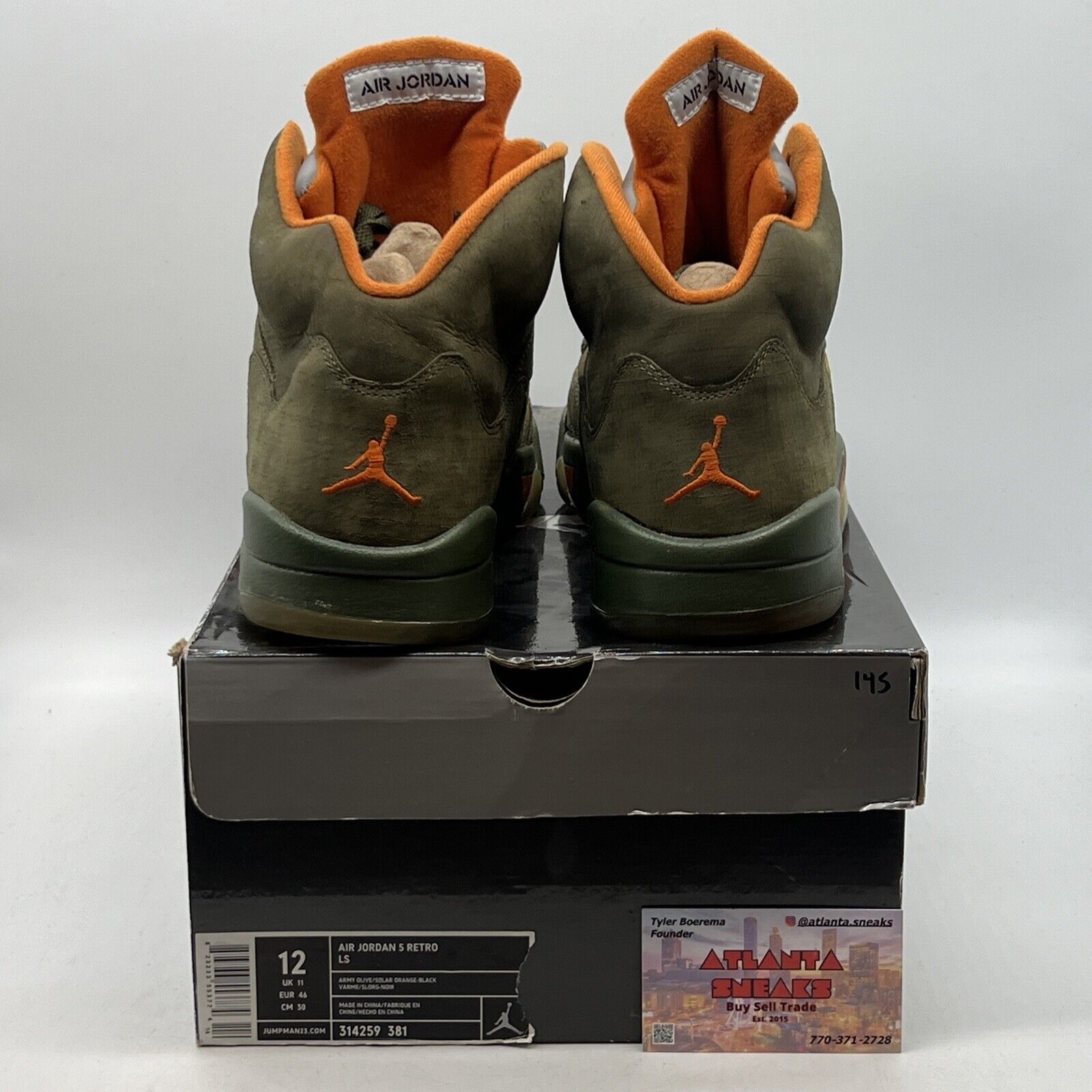 Size 12 - Air Jordan 5 Retro LS Olive Orange Silver (314259-381)