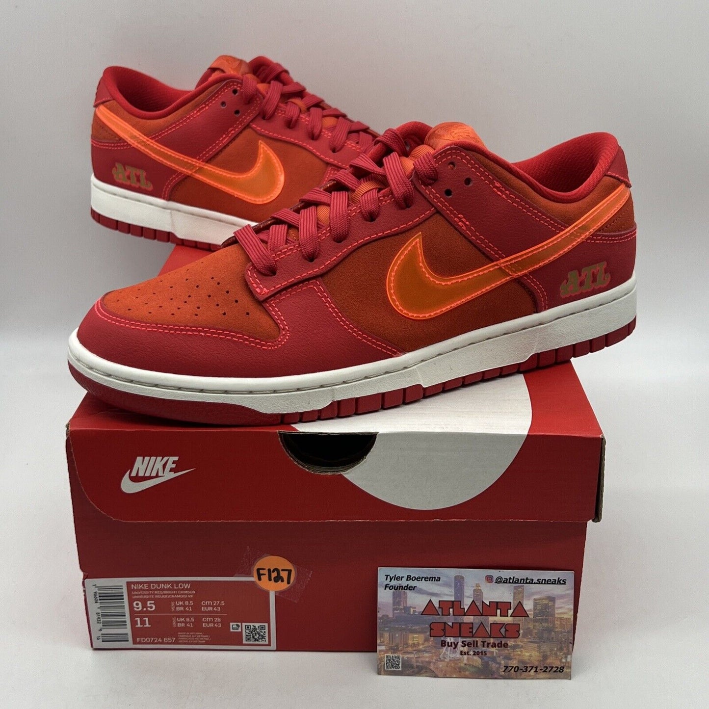 Size 9.5 - Nike Dunk Low Atlanta 2023 Brand New Og All