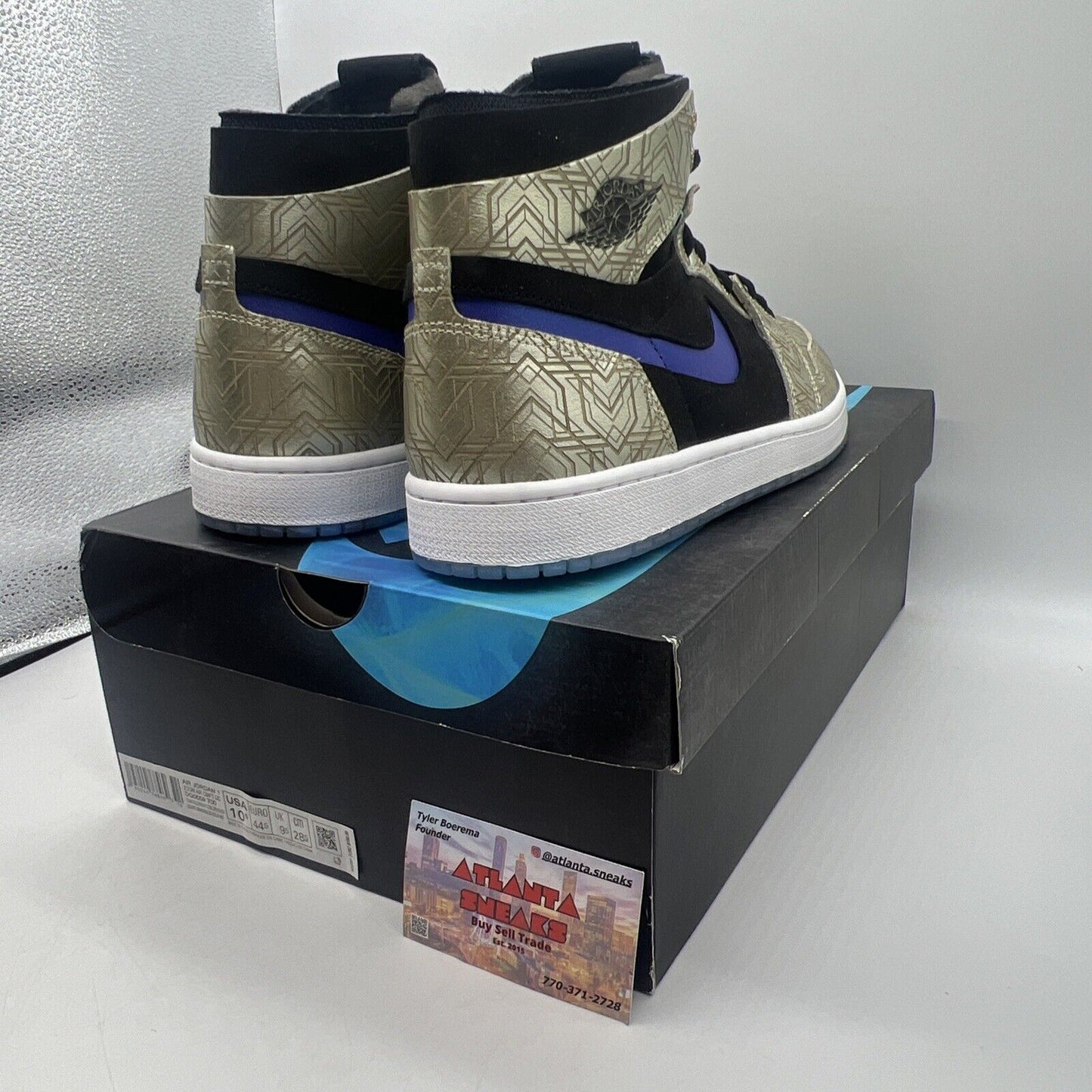 Size 10.5 - Jordan 1 Zoom Comfort Gold Laser 2021 Brand New Og All