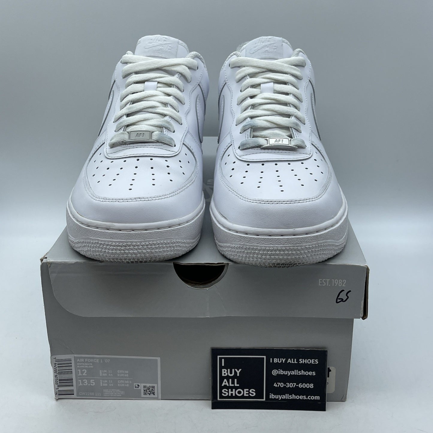 Size 12 - Nike Air Force 1 '07 Low Triple White Leather (CW2288-111)