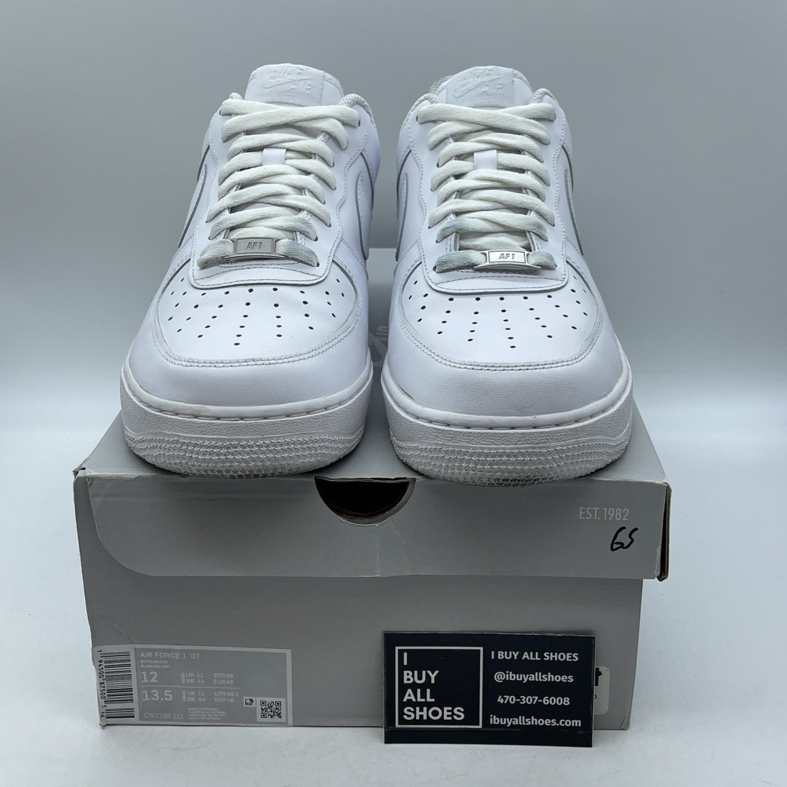 Size 12 - Nike Air Force 1 '07 Low Triple White Leather (CW2288-111)