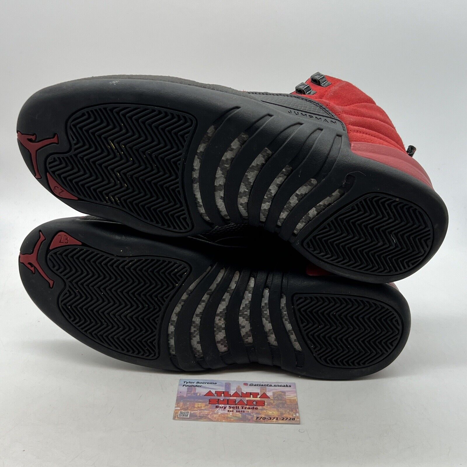 Size 10 - Jordan 12 Retro Reverse Flu Game 2020 Black Red Suede (CT8013-602)