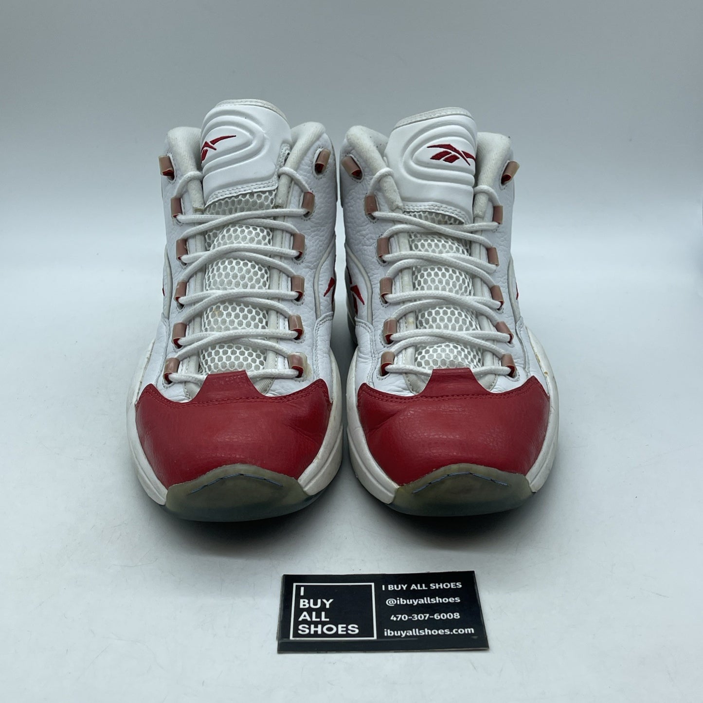 Size 10 - Reebok Question Mid White Pearlized Red (023501-312)
