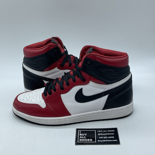 Size 11.5W - Air Jordan 1 Retro OG High Satin Red White Leather (CD0461-601)