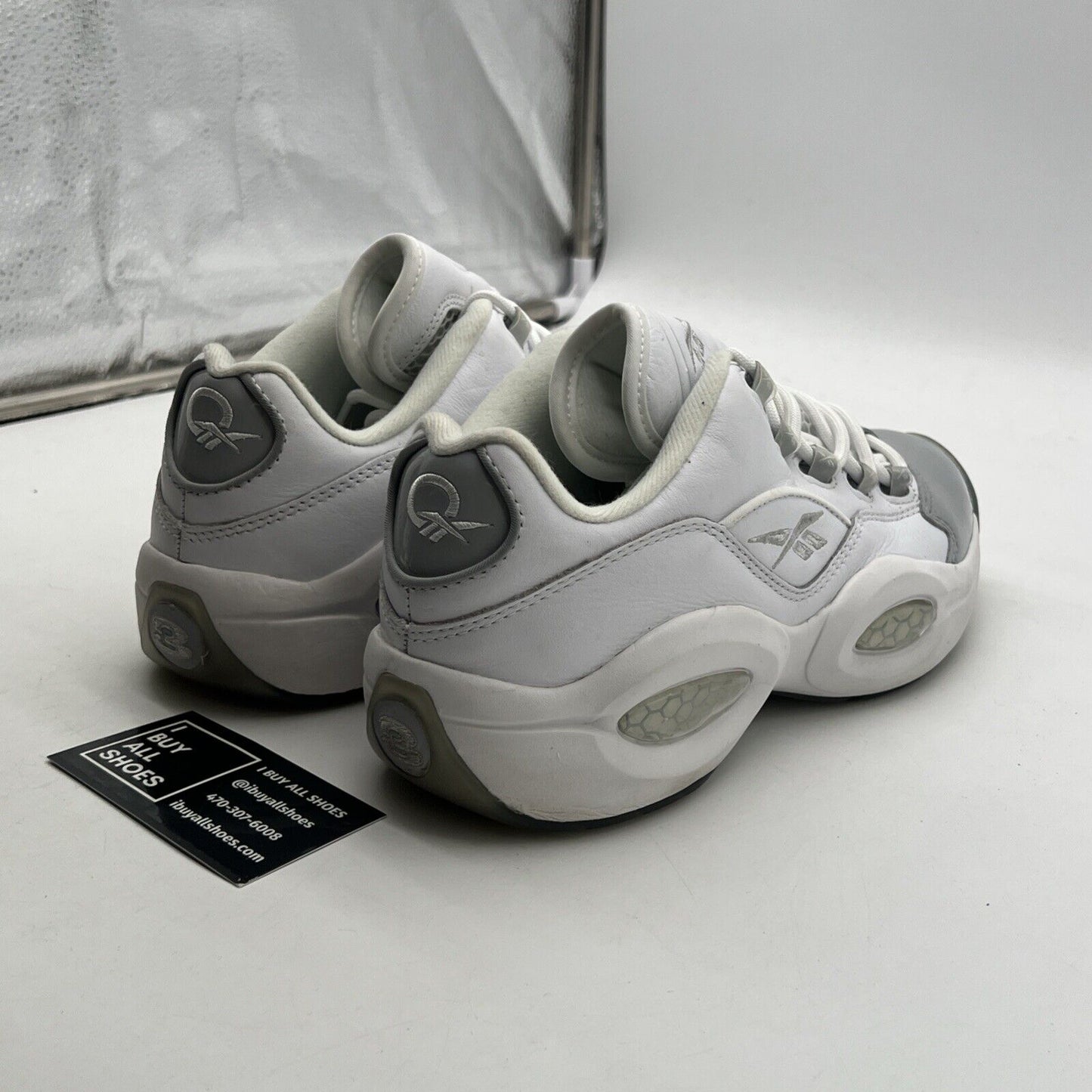 Size 8 - Reebok Question Low White Grey (GZ0366)