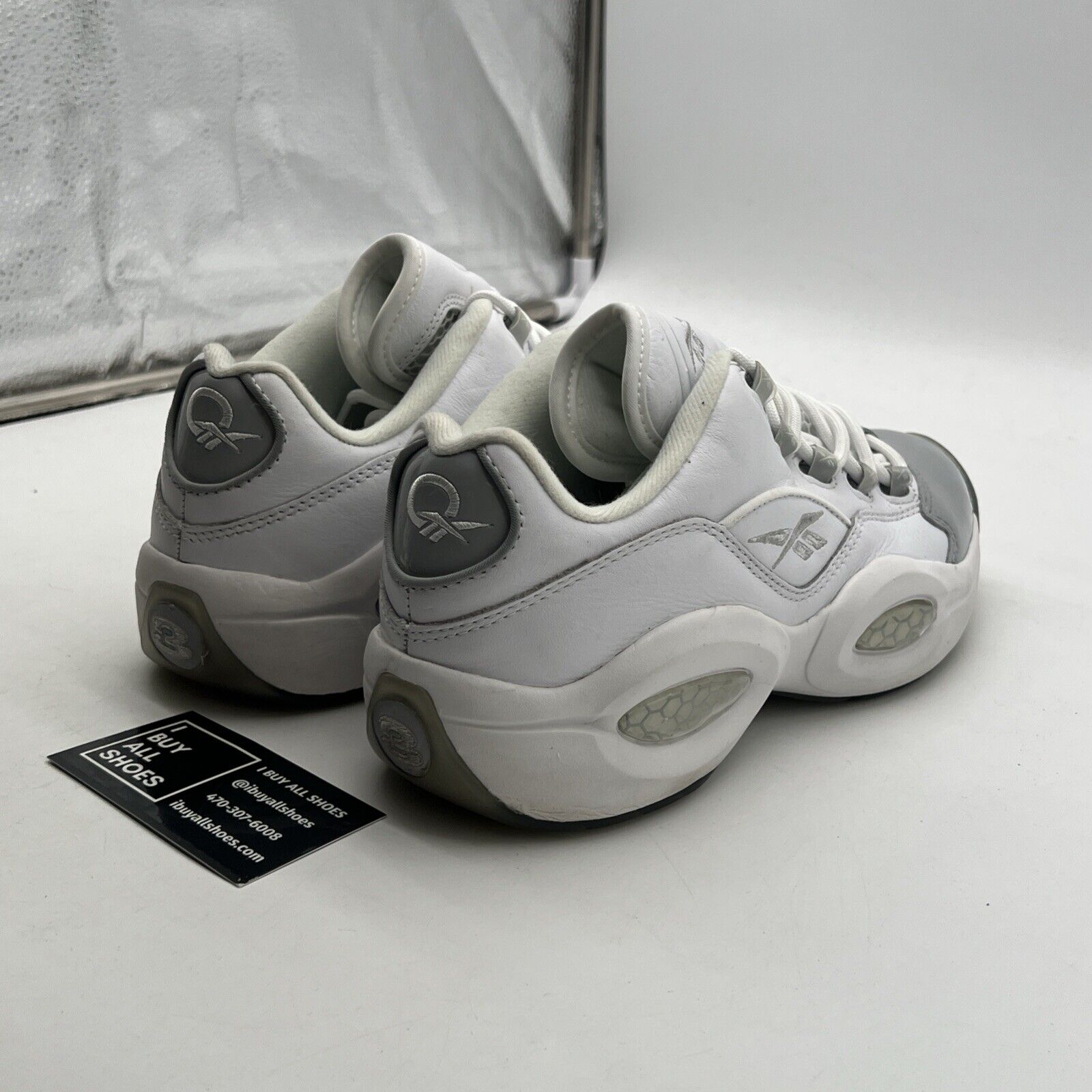 Size 8 - Reebok Question Low White Grey (GZ0366)