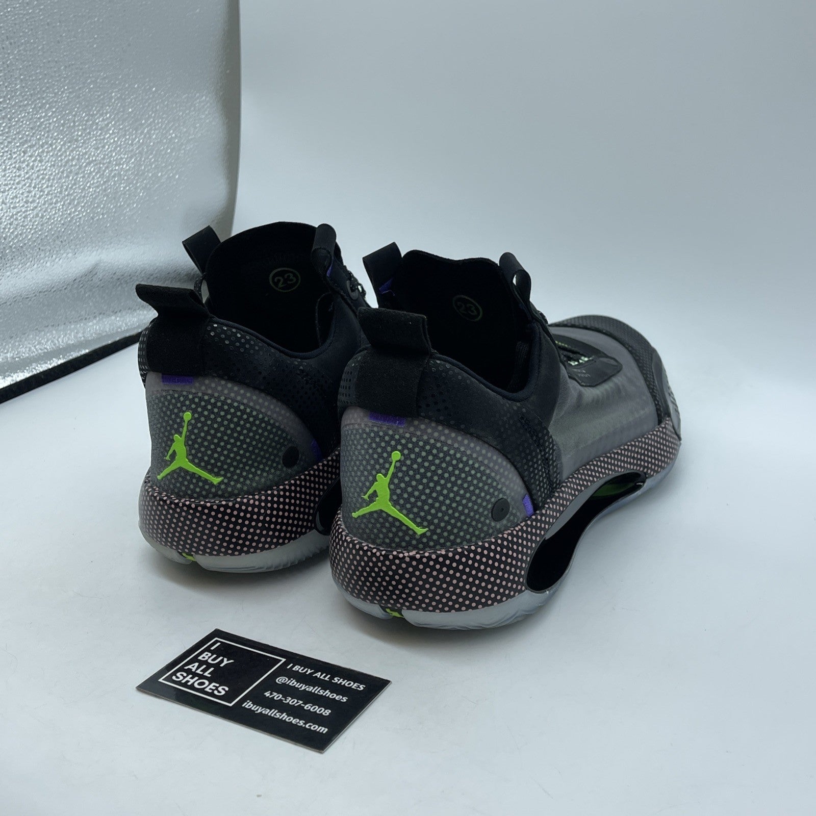 Size 11 - Air Jordan 34 Low Vapor Green Blue Black Suede (CZ7750-003)