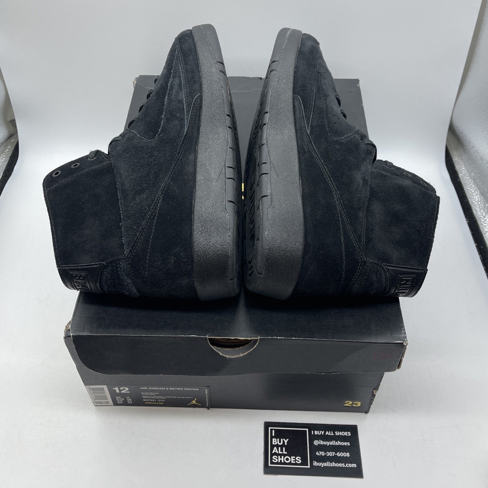 Size 12 - Air Jordan 2 Retro Deconstructed Triple Black Suede (897521-010)