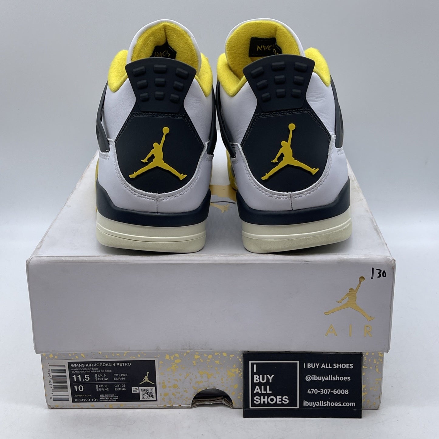 Size 11.5W - Air Jordan 4 Retro Vivid Sulfur (AQ9129-101)