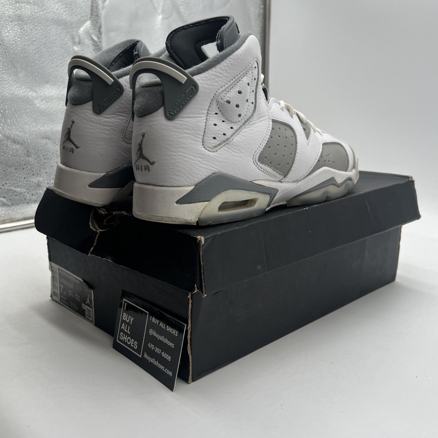 Size 7Y - Air Jordan Air 6 Retro Mid Cool Grey - (384665-100)