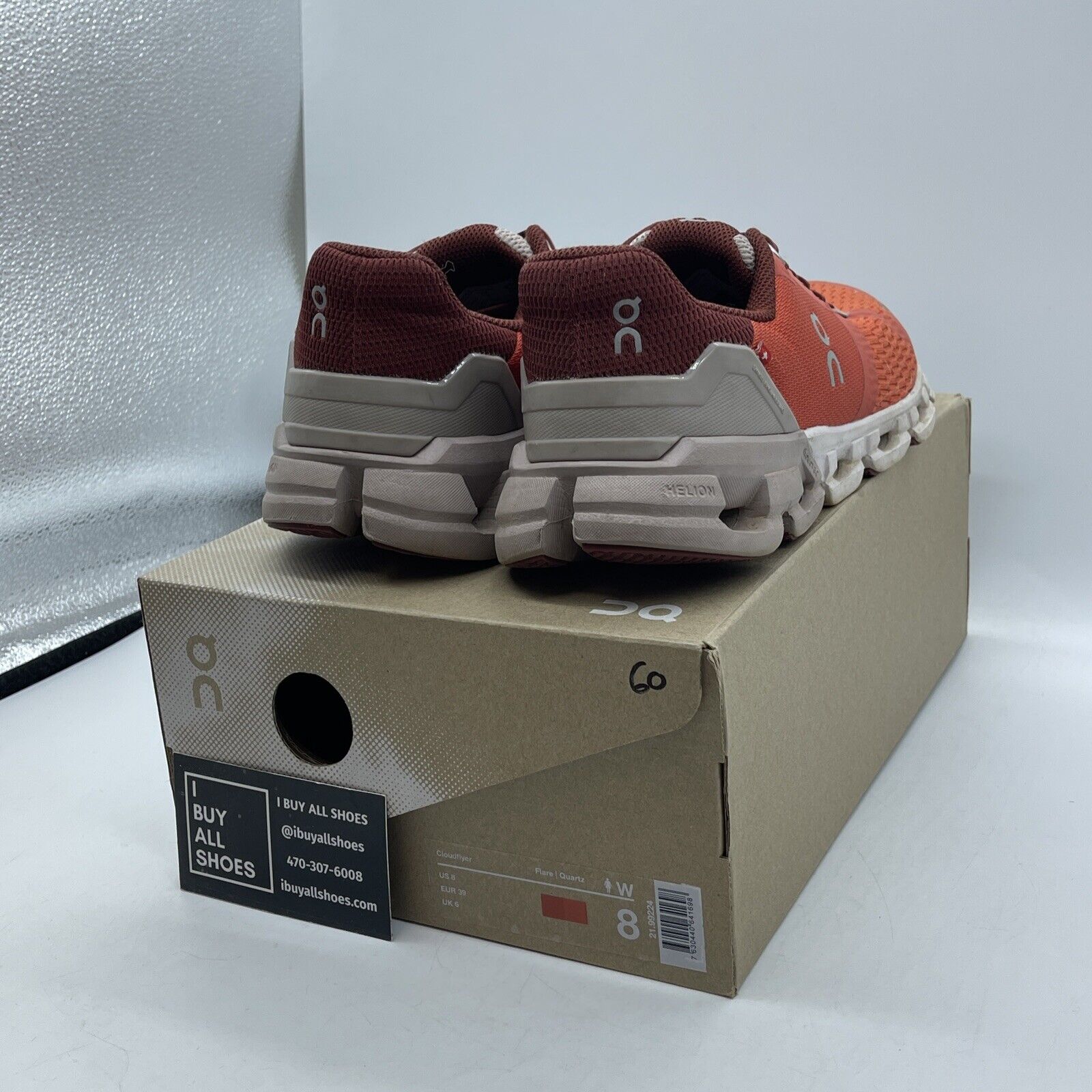 Size 8W - On cloud Cloudflyer 3 Orange Red Grey White Suede