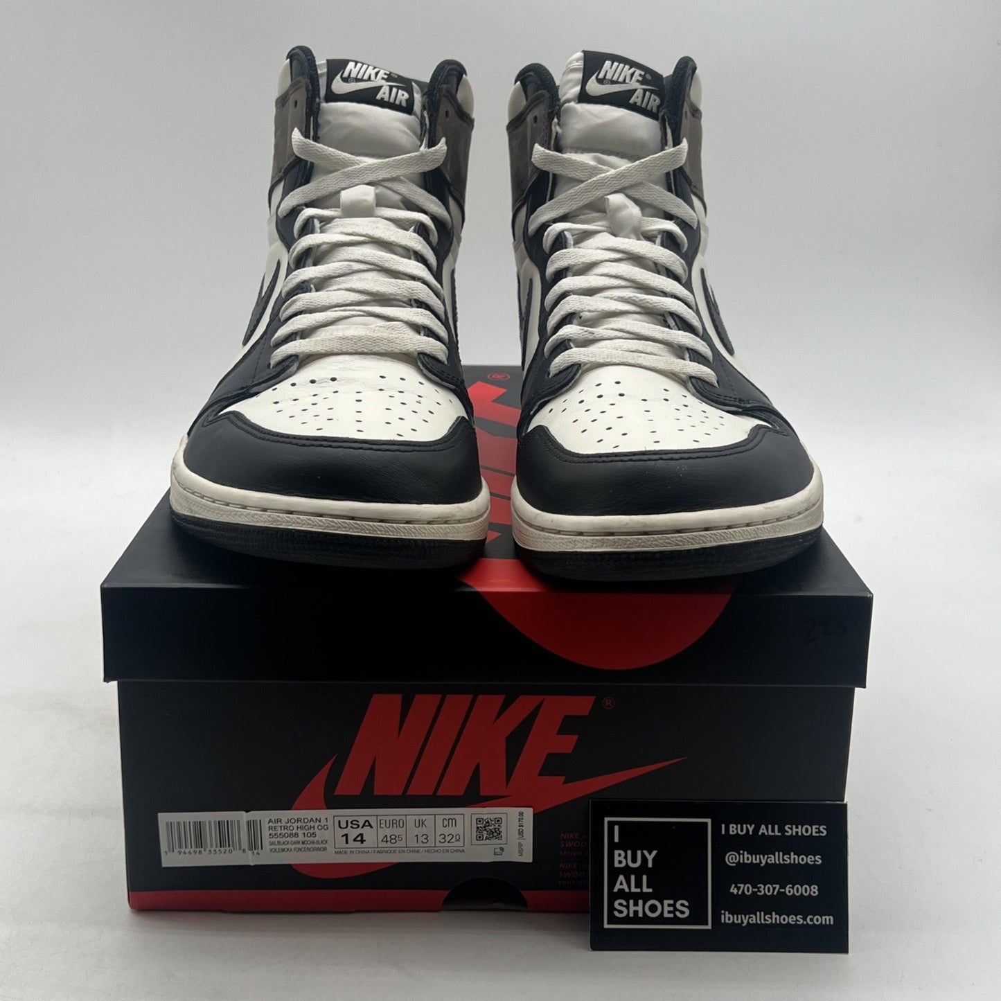 Size 14 - Air Jordan 1 Retro OG High Dark Mocha (555088-105)