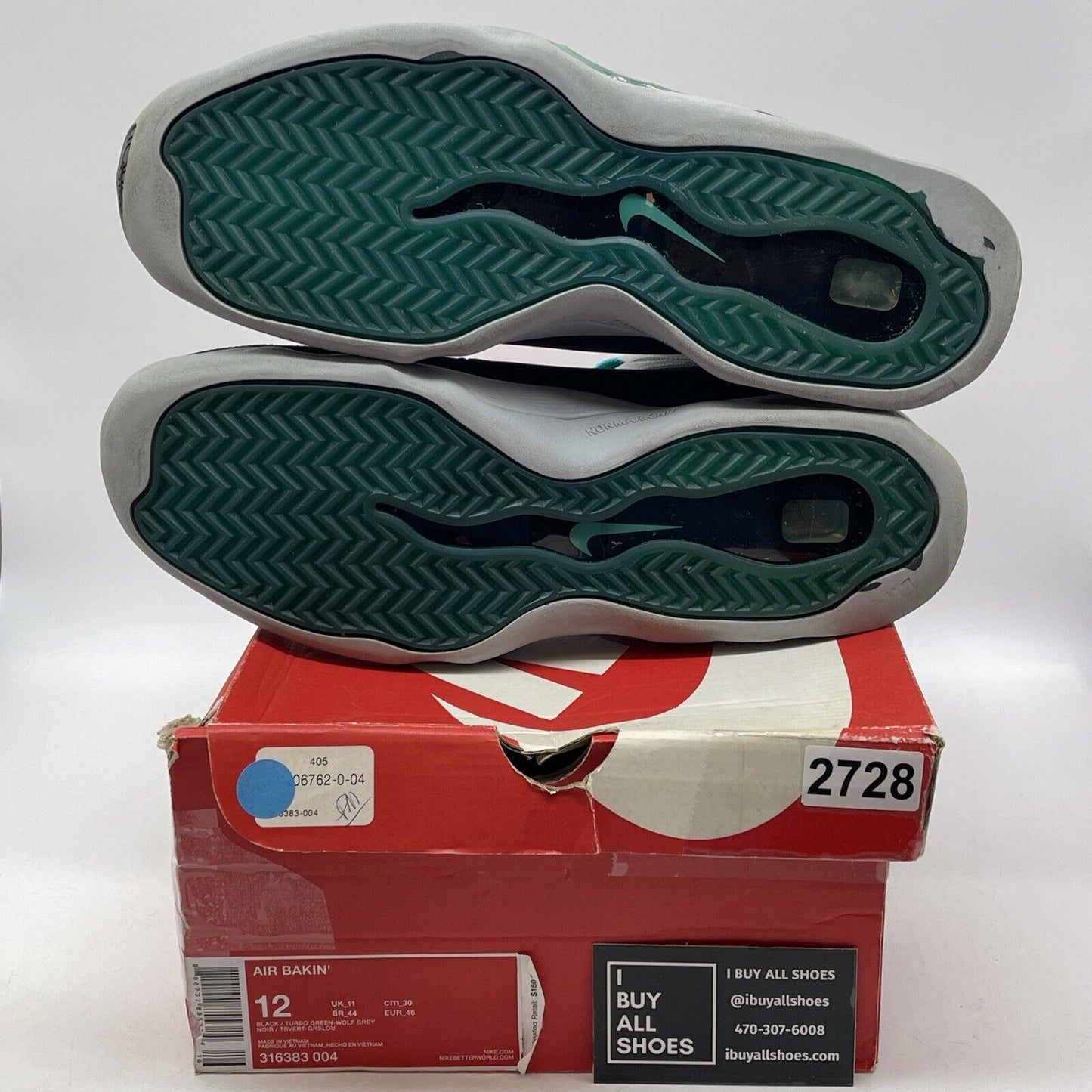 Size 12 - Nike Air Bakin Gray Black Blue Suede (316383-004)