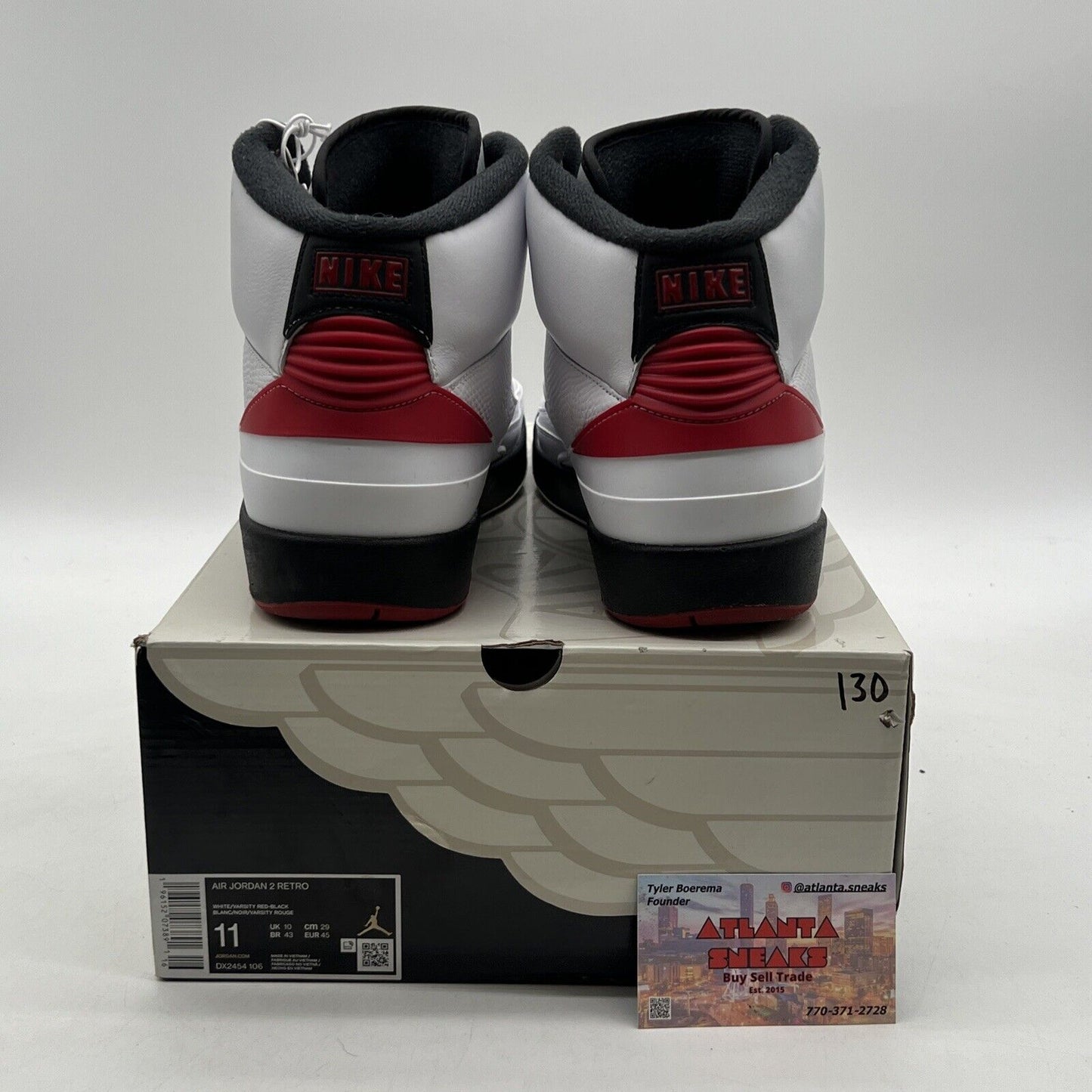 Size 11 - Jordan 2 Retro Mid Chicago White Red Black Leather (DX2454-106)